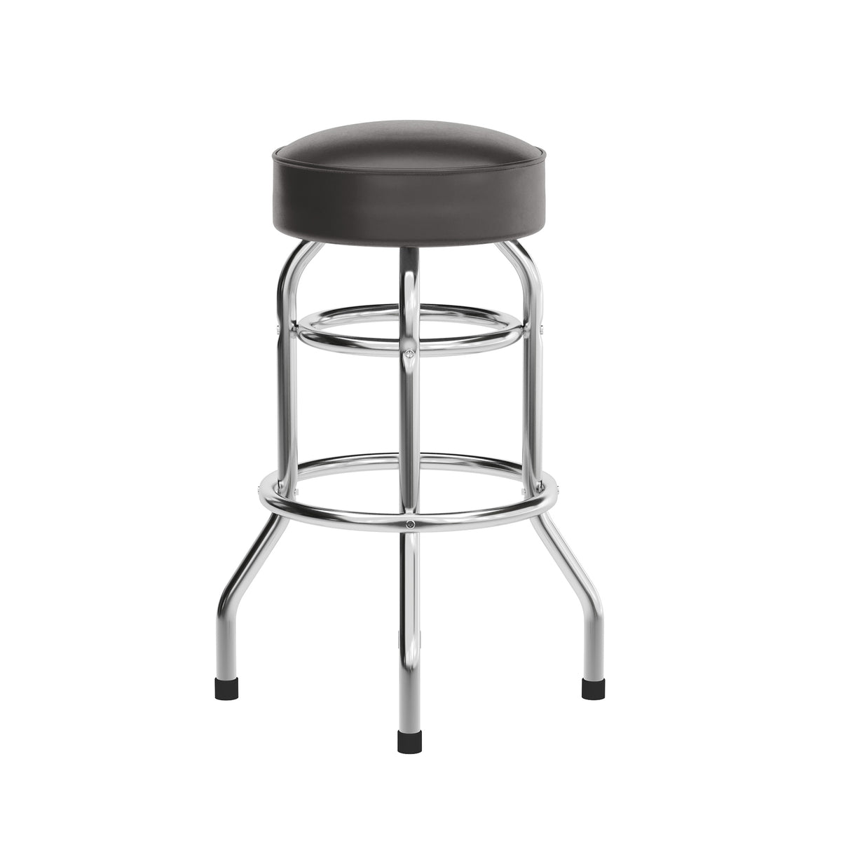 Double Ring Chrome Barstool