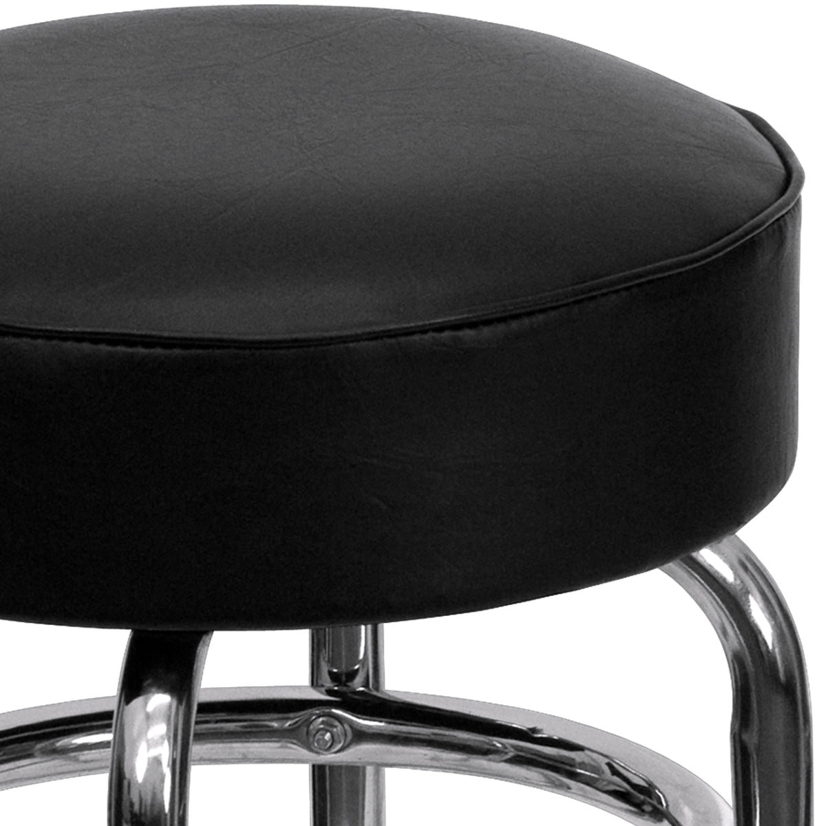 Double Ring Chrome Barstool