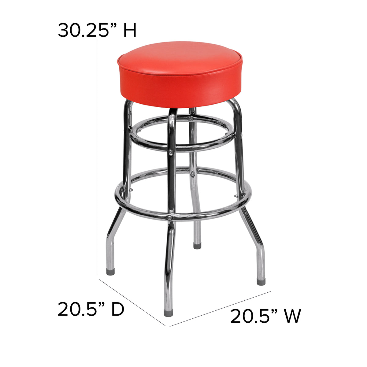 Double Ring Chrome Barstool