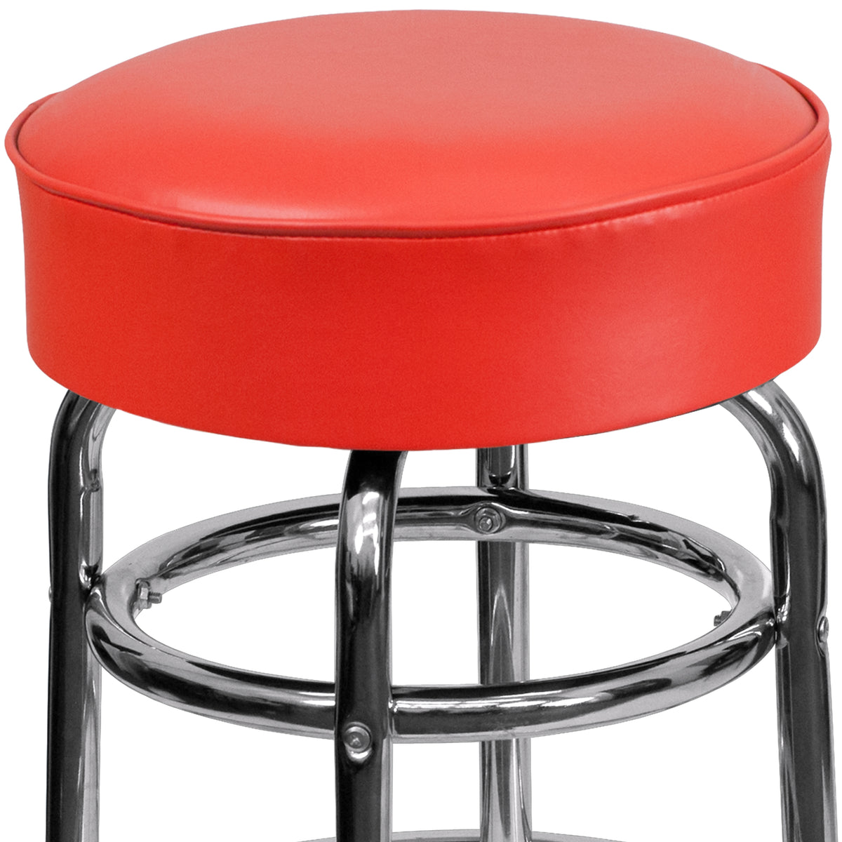 Double Ring Chrome Barstool