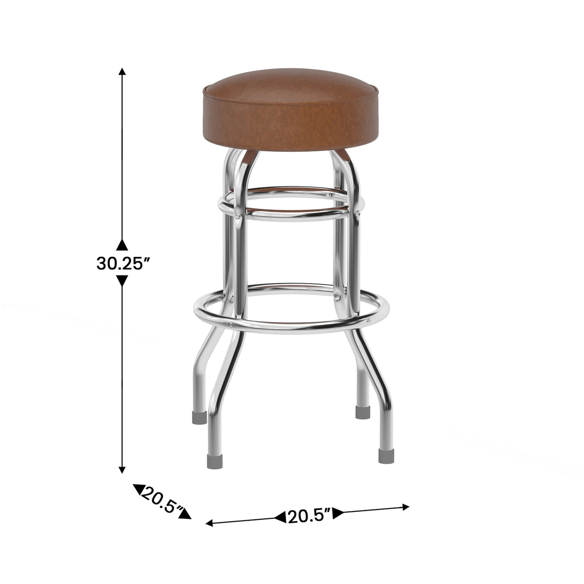 Double Ring Chrome Barstool