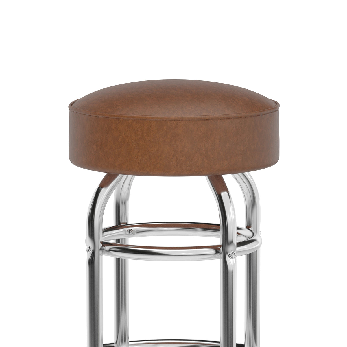 Double Ring Chrome Barstool