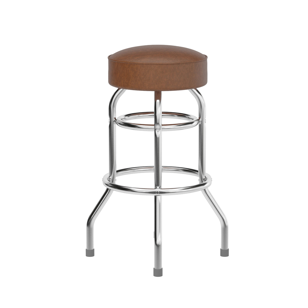 Double Ring Chrome Barstool