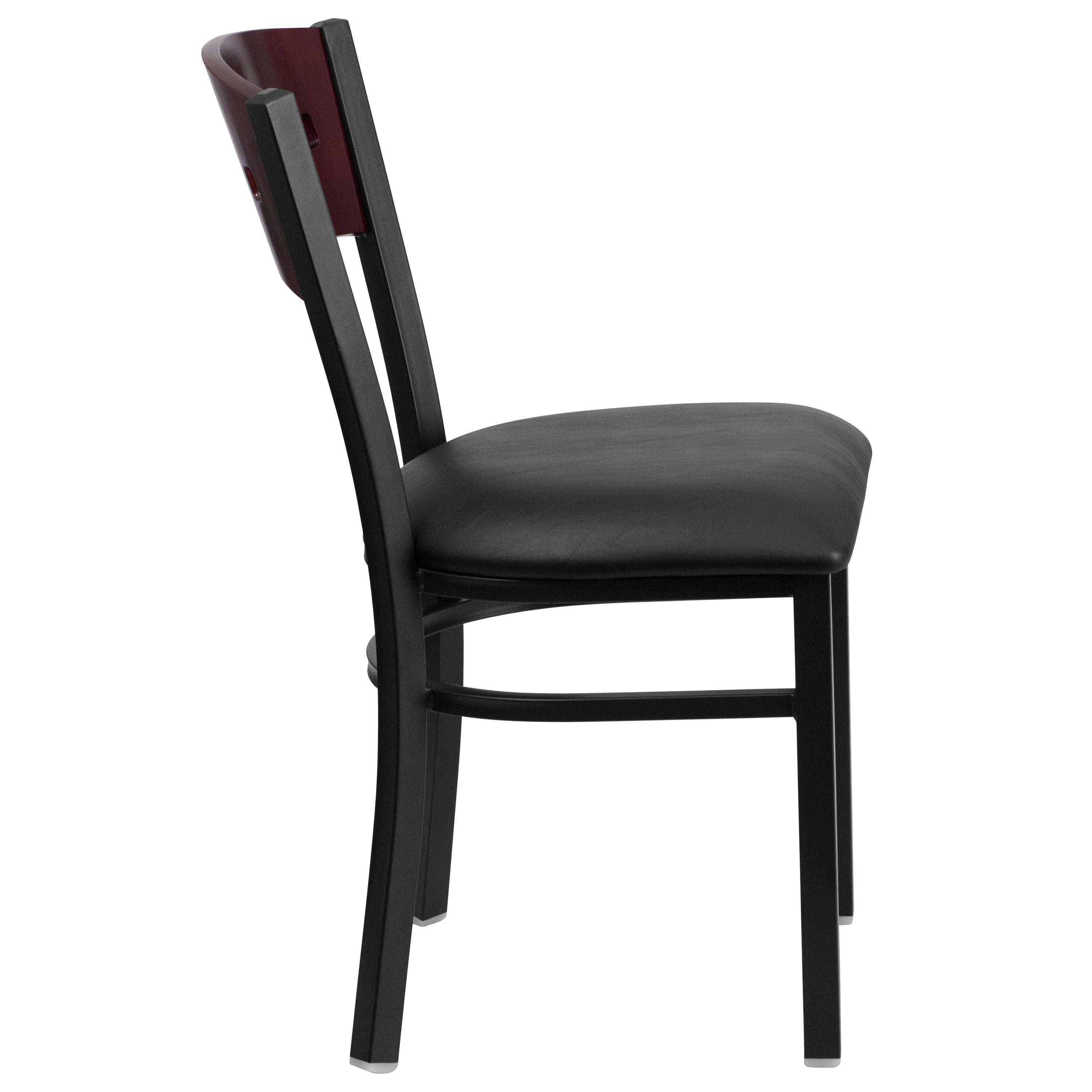 Decorative 4 Square Back Metal Restaurant Chair-Metal Restaurant Chair-Flash Furniture-Wall2Wall Furnishings