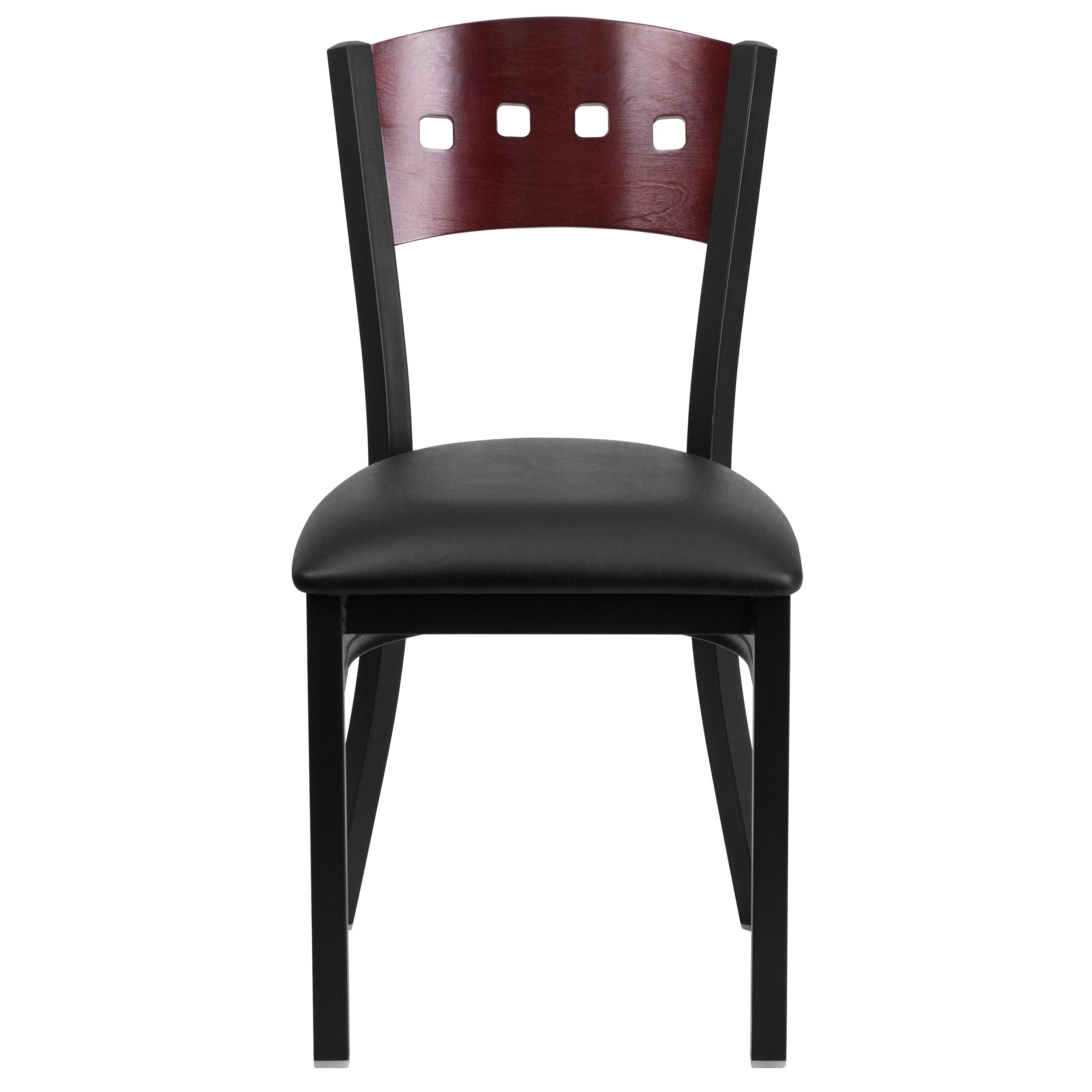 Decorative 4 Square Back Metal Restaurant Chair-Metal Restaurant Chair-Flash Furniture-Wall2Wall Furnishings