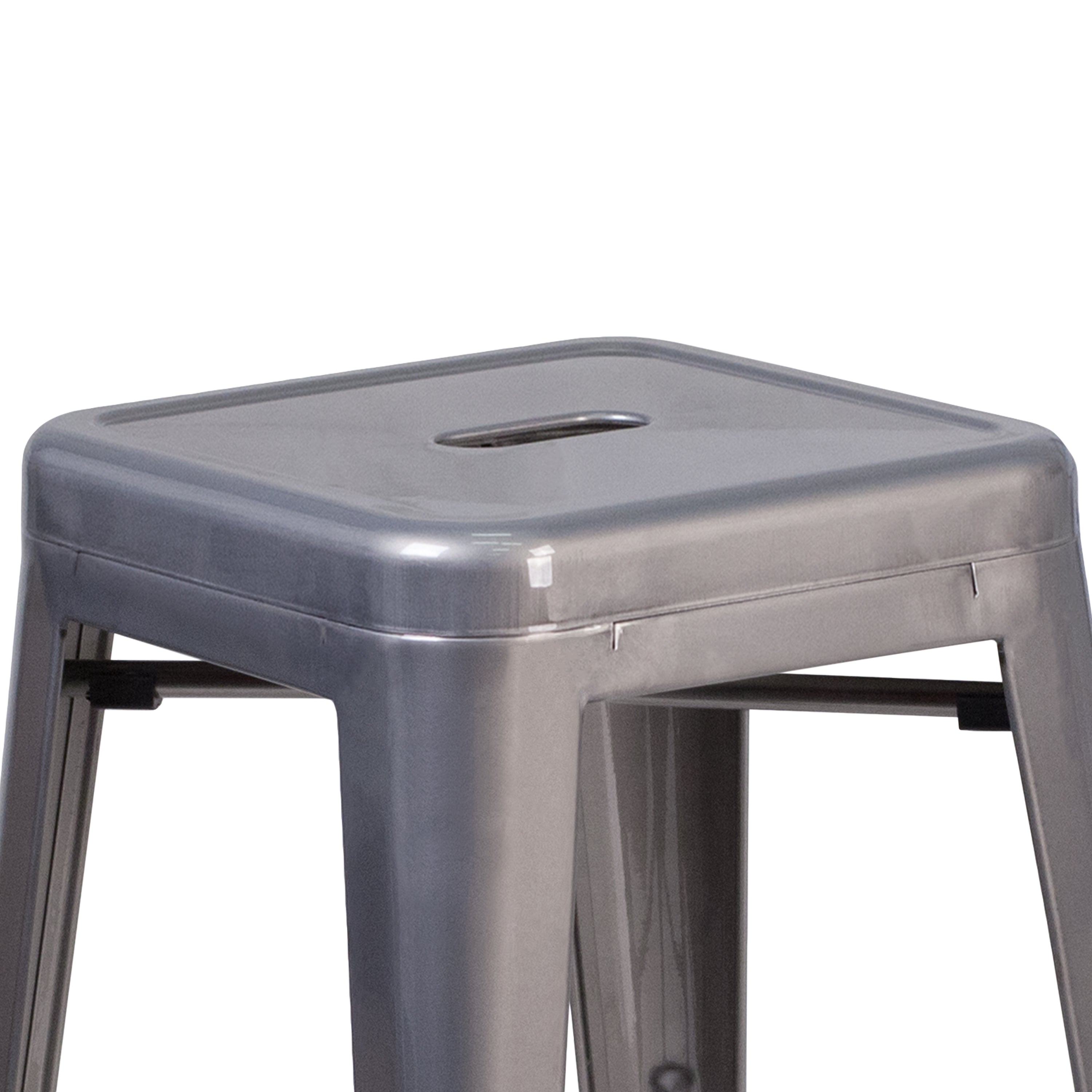 24'' High Backless Metal Indoor Counter Height Stool with Square Seat-Metal Colorful Restaurant Counter Stool-Flash Furniture-Wall2Wall Furnishings