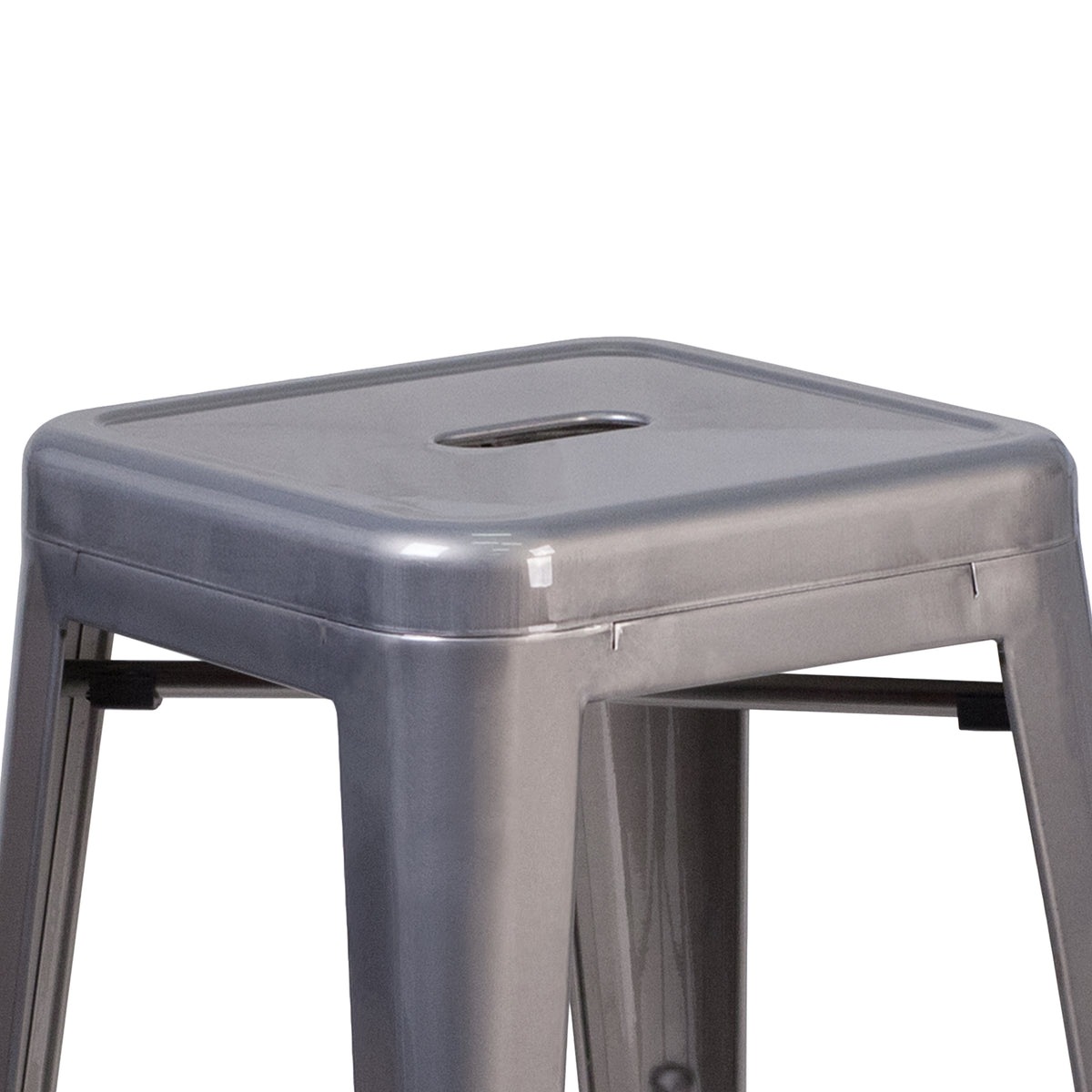 24'' High Backless Metal Indoor Counter Height Stool with Square Seat
