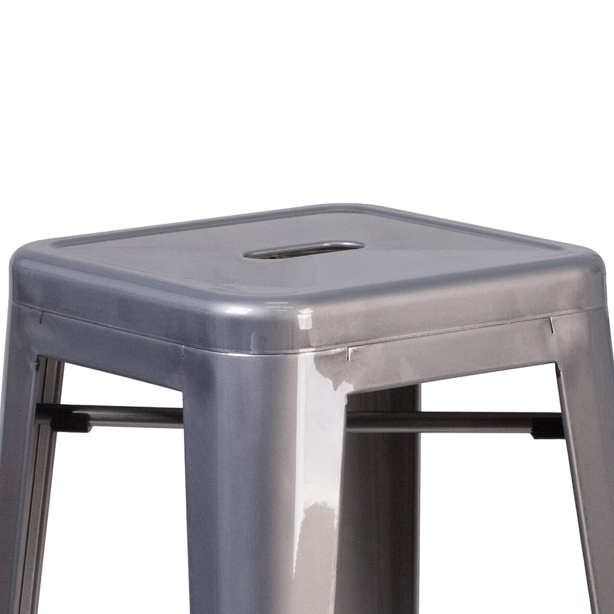 30'' High Backless Metal Indoor Barstool with Square Seat