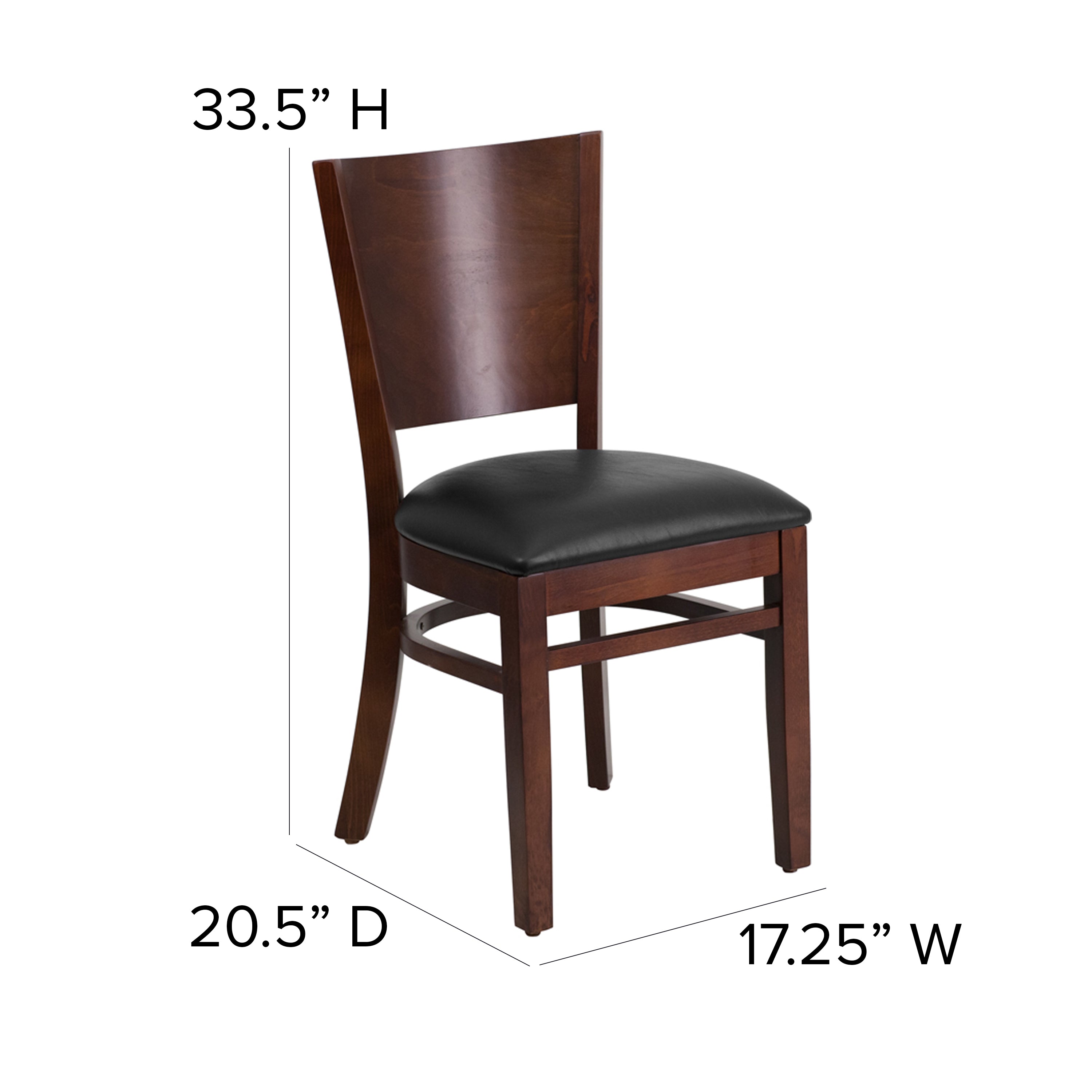 Solid Back Wooden Restaurant Chair-Restaurant Chair-Flash Furniture-Wall2Wall Furnishings
