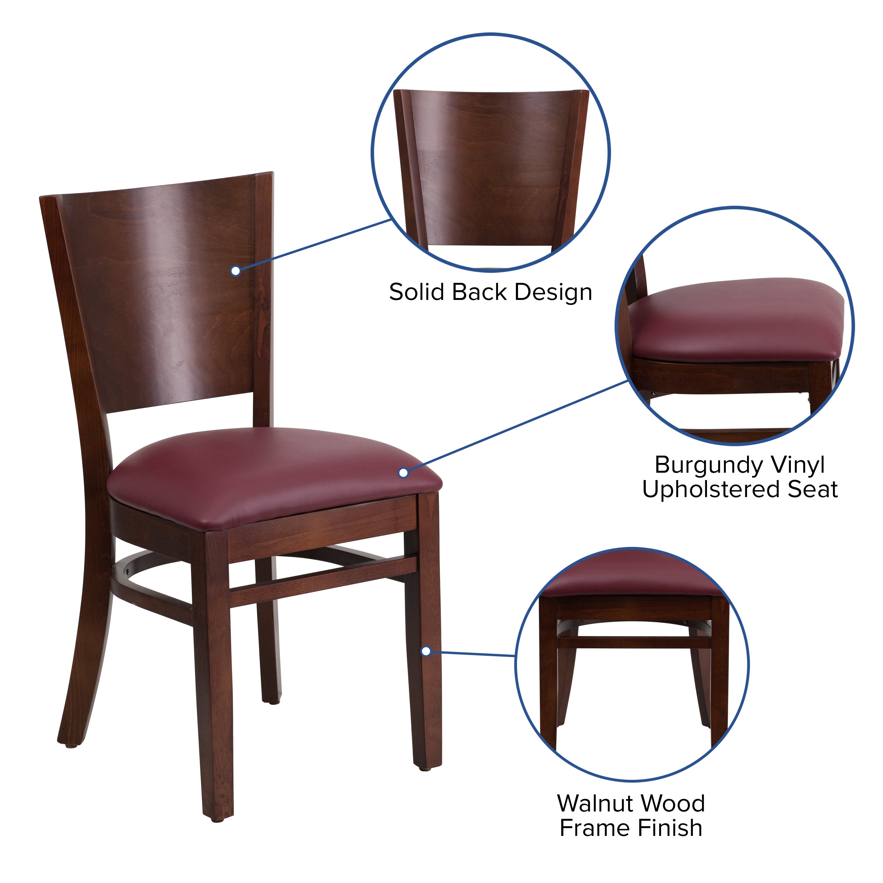 Solid Back Wooden Restaurant Chair-Restaurant Chair-Flash Furniture-Wall2Wall Furnishings