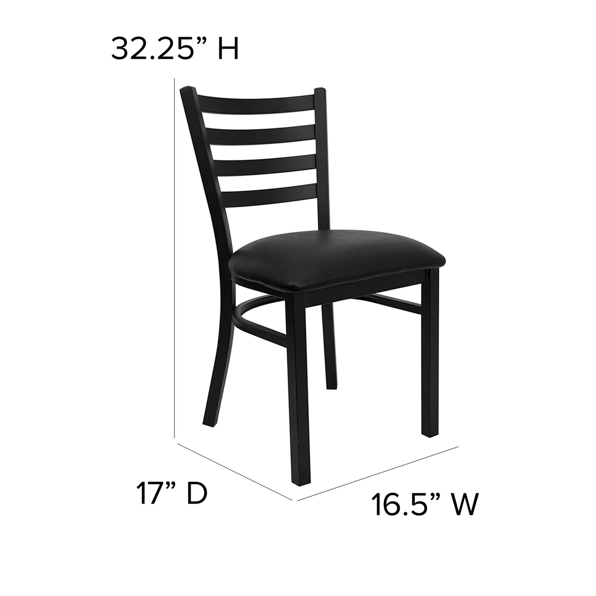 36'' Square Laminate Table Set with X-Base and 4 Ladder Back Metal Chairs