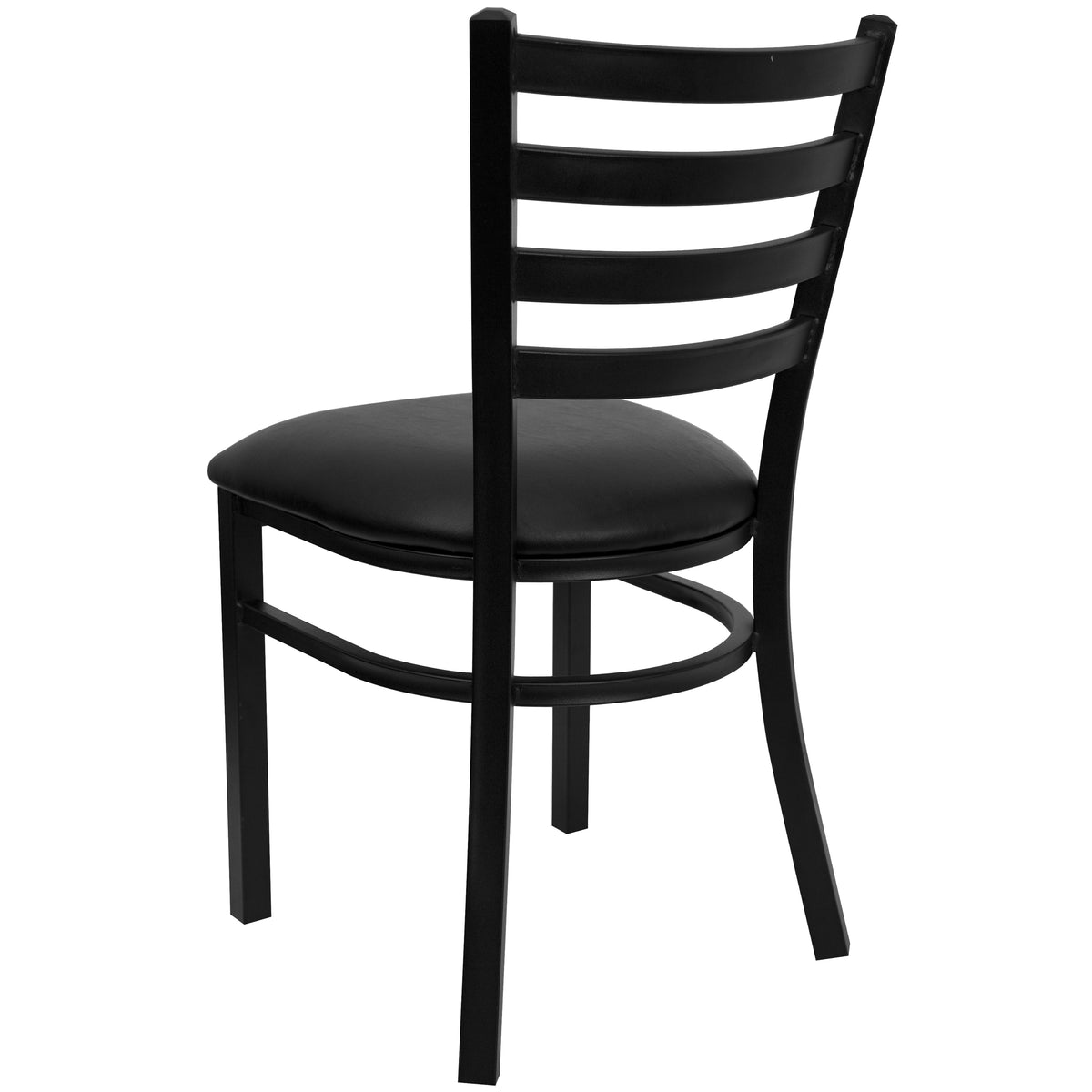 36'' Square Laminate Table Set with X-Base and 4 Ladder Back Metal Chairs