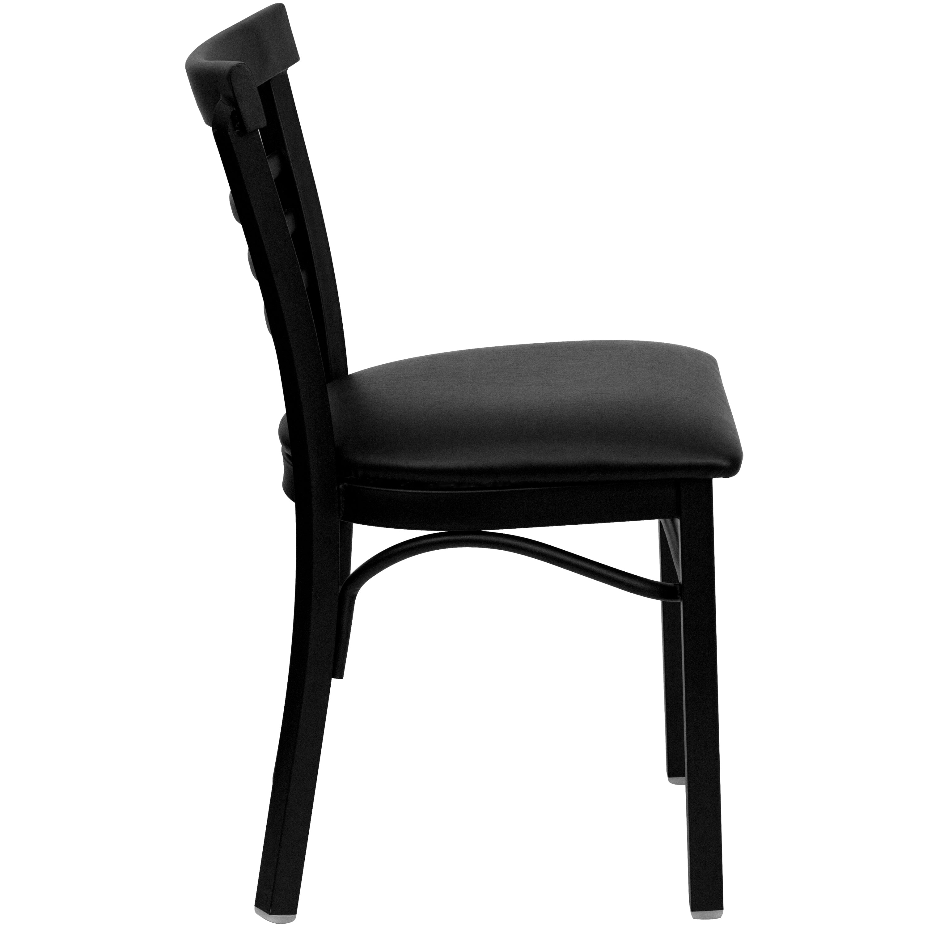 Three-Slat Ladder Back Metal Restaurant Chair-Metal Restaurant Chair-Flash Furniture-Wall2Wall Furnishings