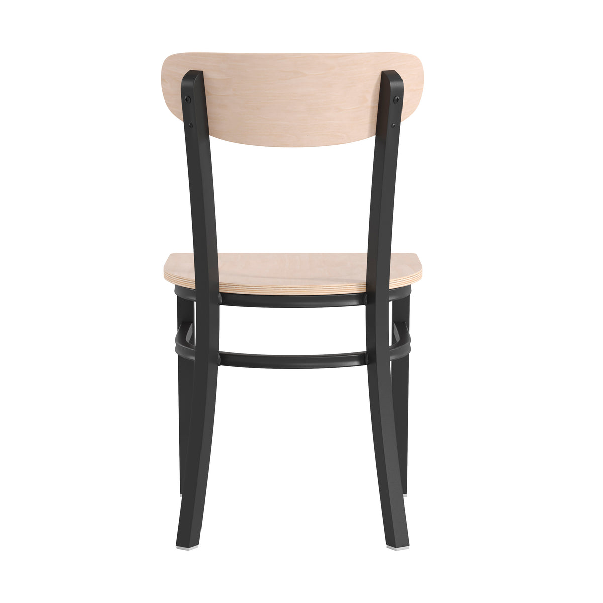 Wright Commercial Grade Dining Chair with 500 LB. Capacity Steel Frame, Solid Wood Seat, and Boomerang Back
