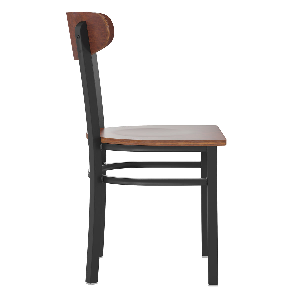 Wright Commercial Grade Dining Chair with 500 LB. Capacity Steel Frame, Solid Wood Seat, and Boomerang Back