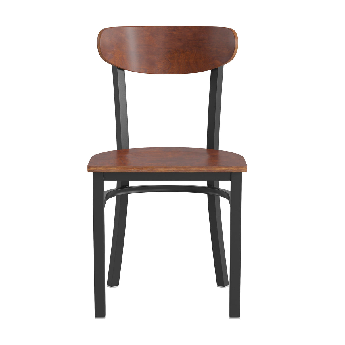 Wright Commercial Grade Dining Chair with 500 LB. Capacity Steel Frame, Solid Wood Seat, and Boomerang Back