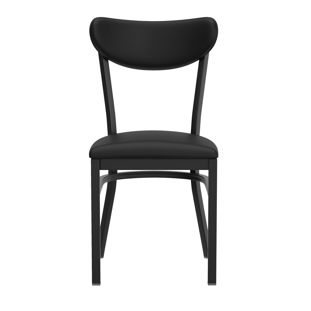 Wright Commercial Grade Dining Chair with 500 LB. Capacity Steel Frame, Solid Wood Seat, and Boomerang Back