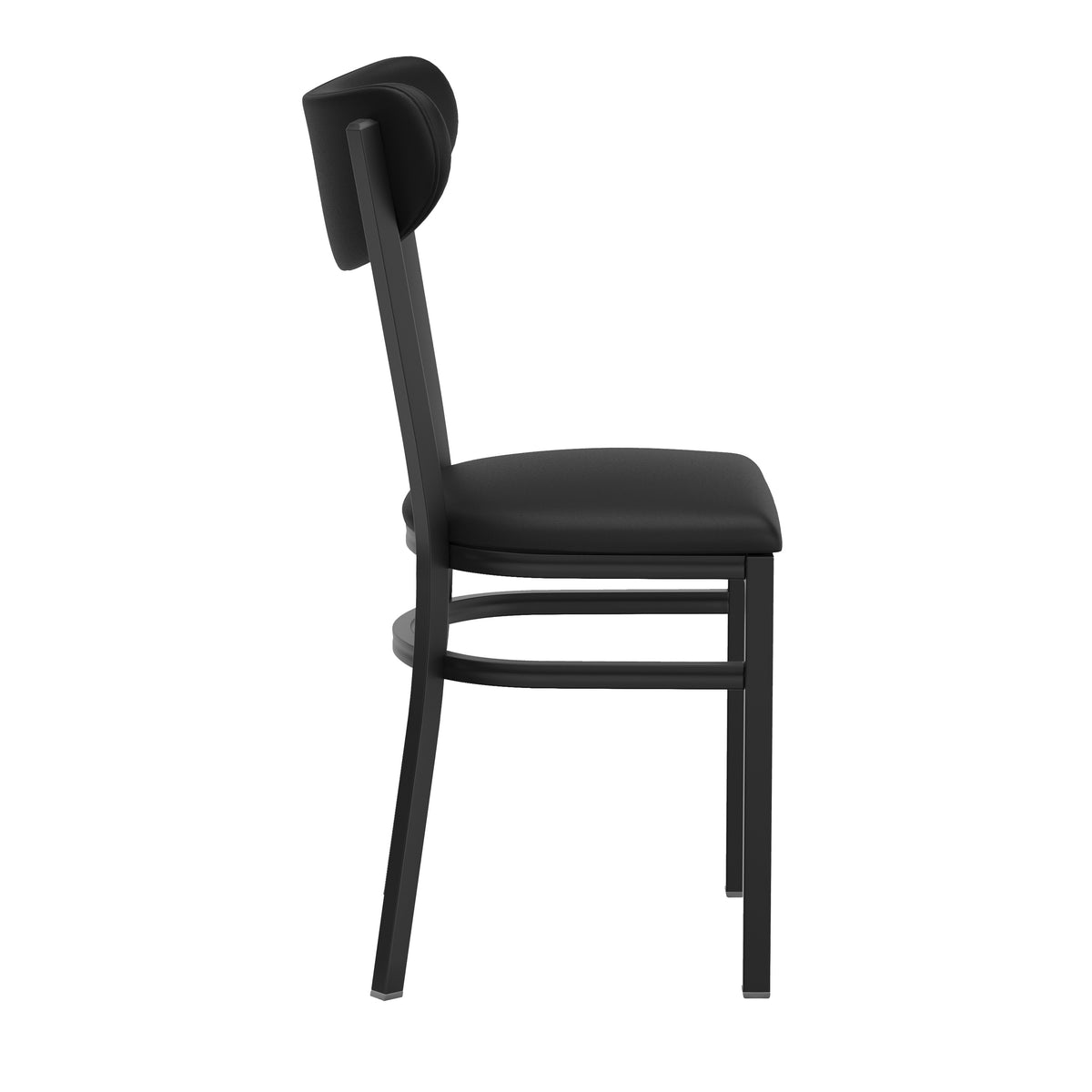 Wright Commercial Grade Dining Chair with 500 LB. Capacity Steel Frame, Solid Wood Seat, and Boomerang Back