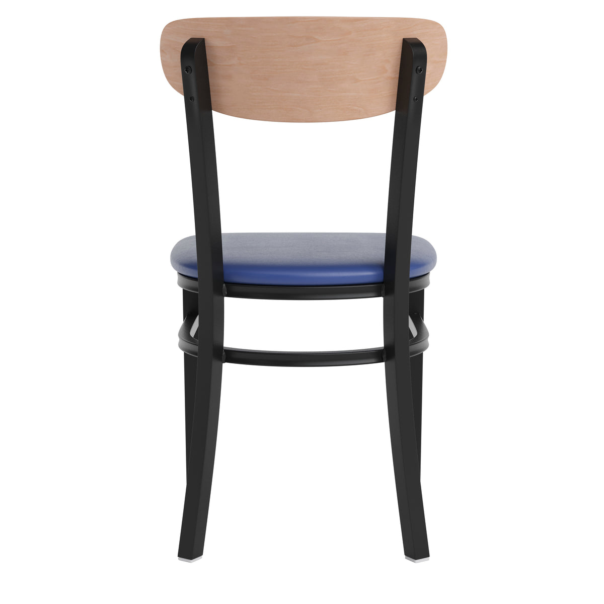 Wright Commercial Grade Dining Chair with 500 LB. Capacity Steel Frame, Solid Wood Seat, and Boomerang Back