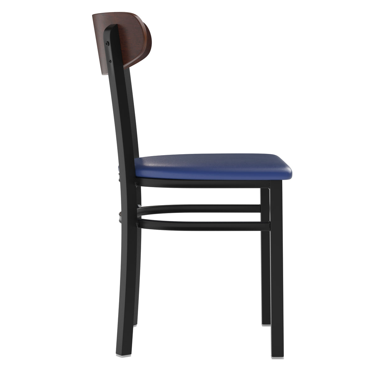 Wright Commercial Grade Dining Chair with 500 LB. Capacity Steel Frame, Solid Wood Seat, and Boomerang Back