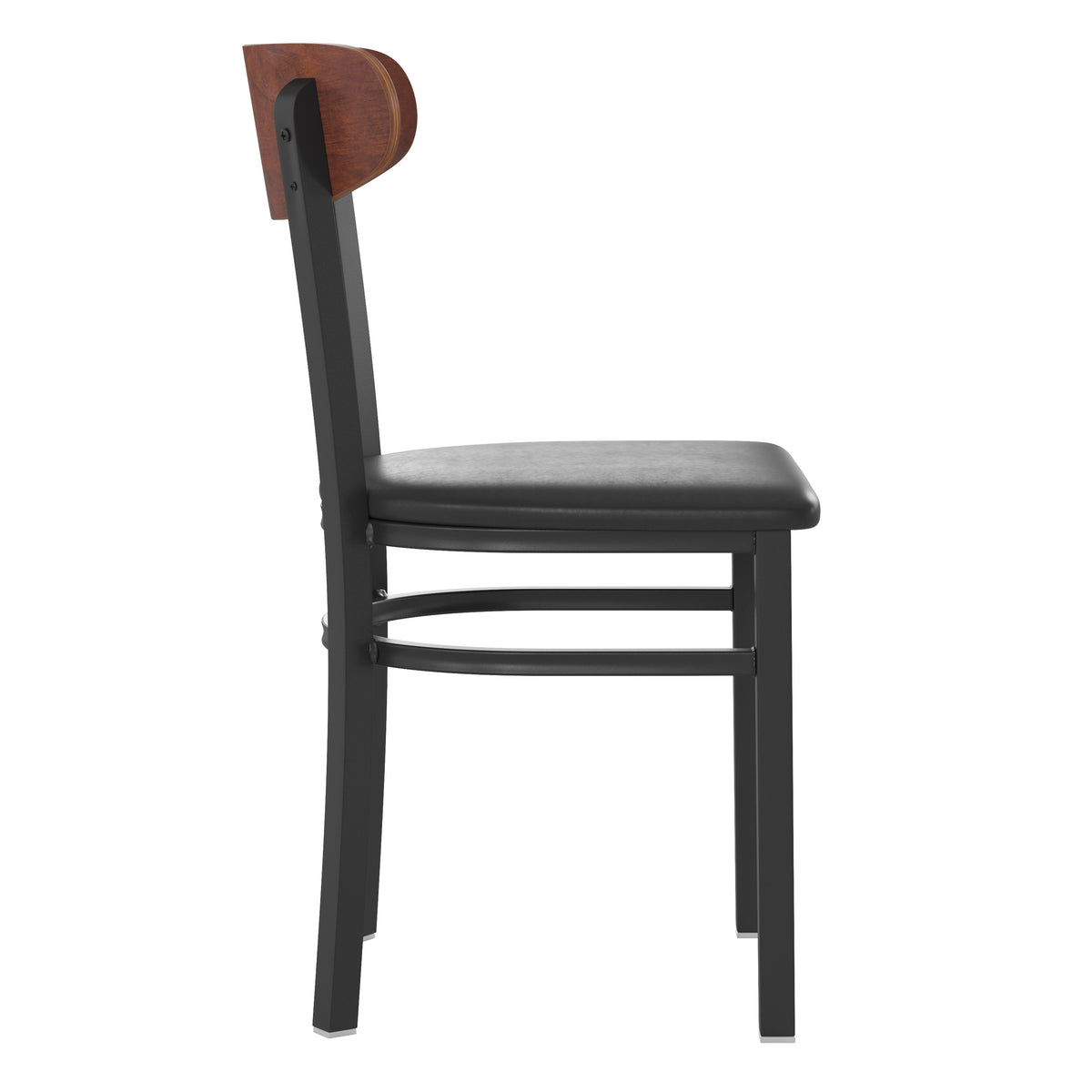 Wright Commercial Grade Dining Chair with 500 LB. Capacity Steel Frame, Solid Wood Seat, and Boomerang Back