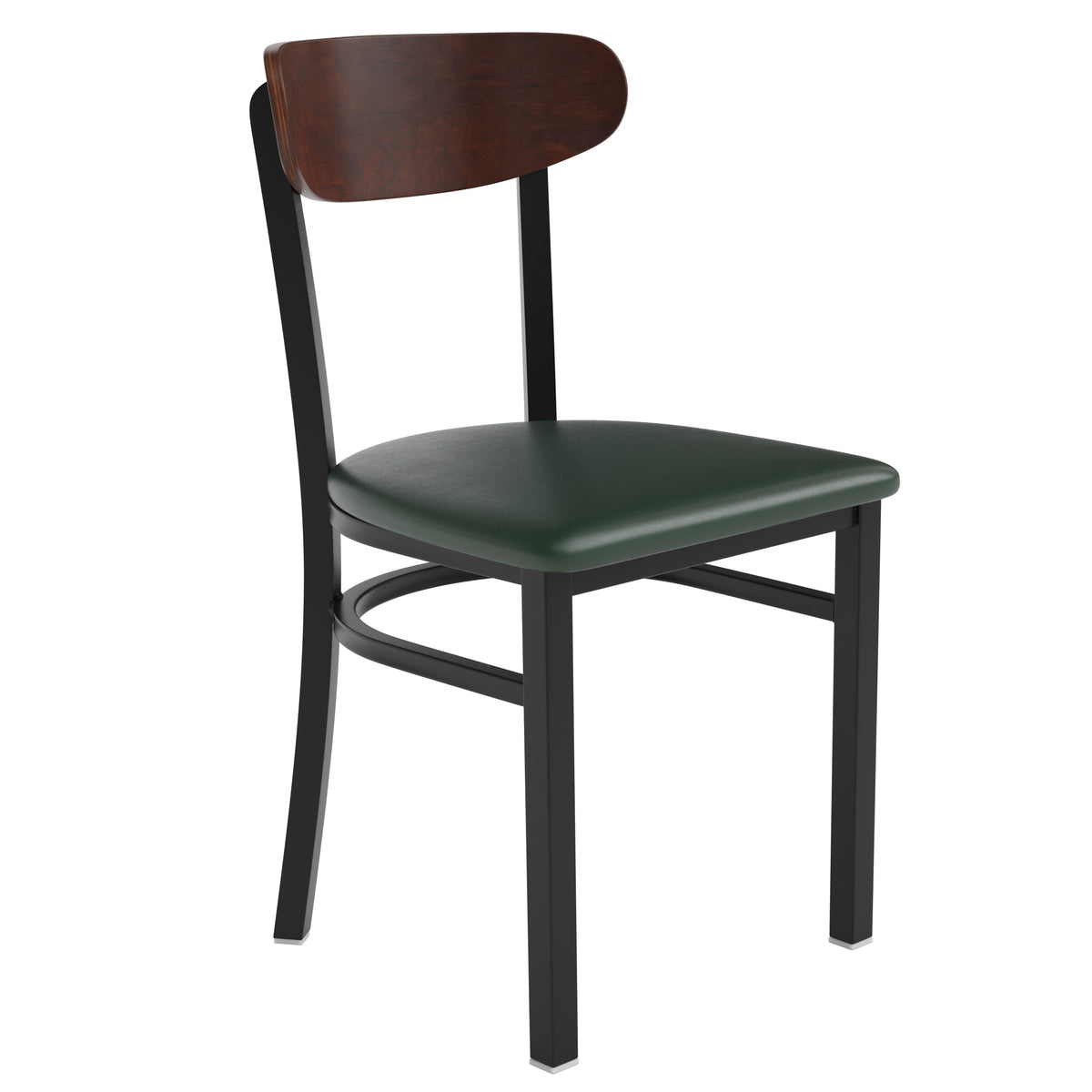 Wright Commercial Grade Dining Chair with 500 LB. Capacity Steel Frame, Solid Wood Seat, and Boomerang Back