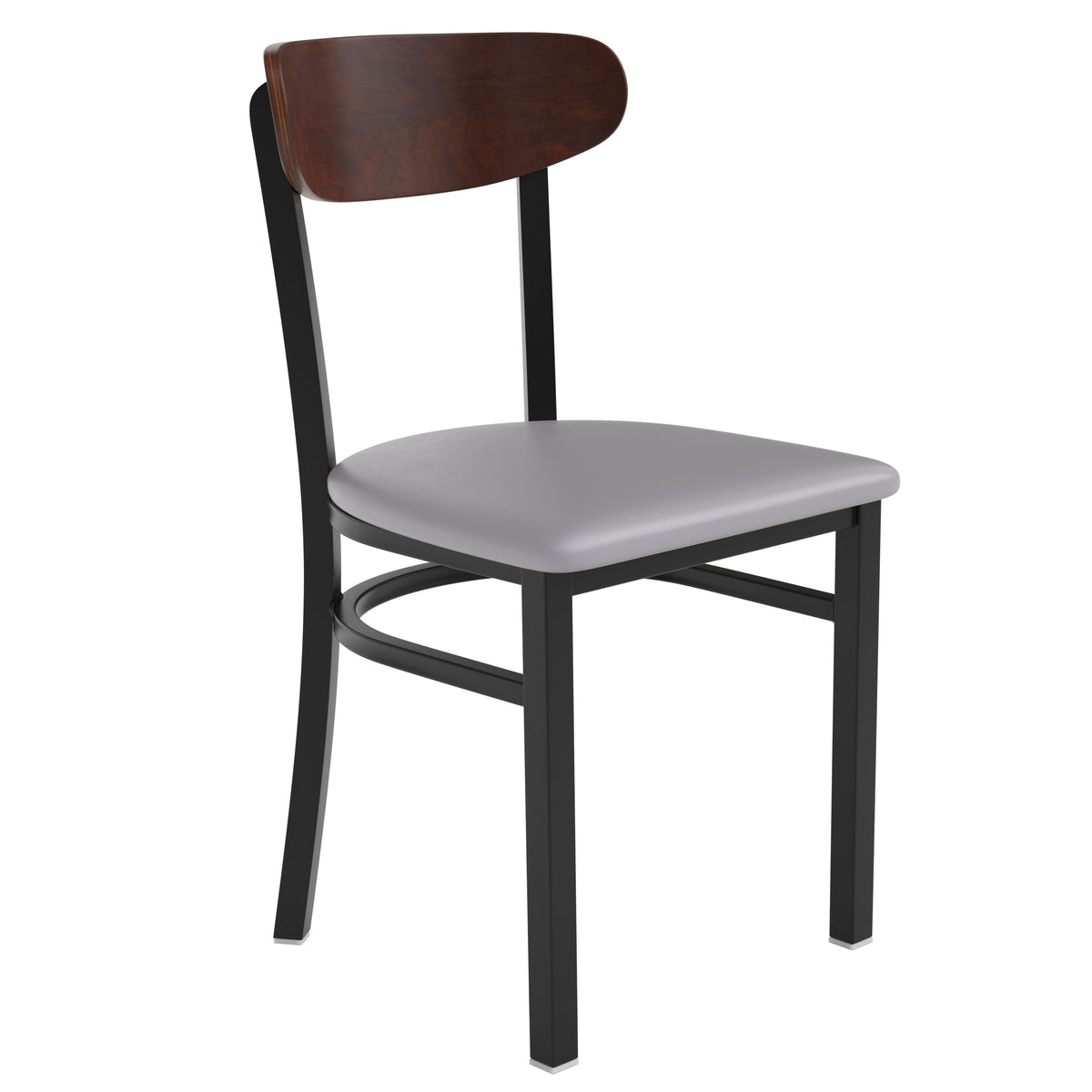 Wright Commercial Grade Dining Chair with 500 LB. Capacity Steel Frame, Solid Wood Seat, and Boomerang Back