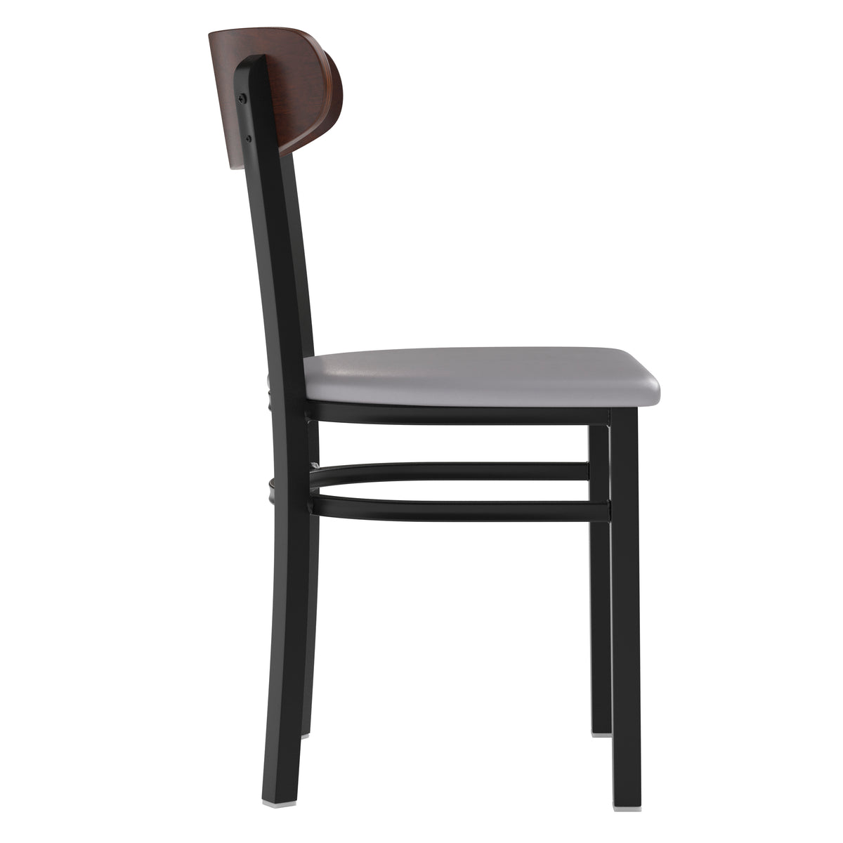 Wright Commercial Grade Dining Chair with 500 LB. Capacity Steel Frame, Solid Wood Seat, and Boomerang Back