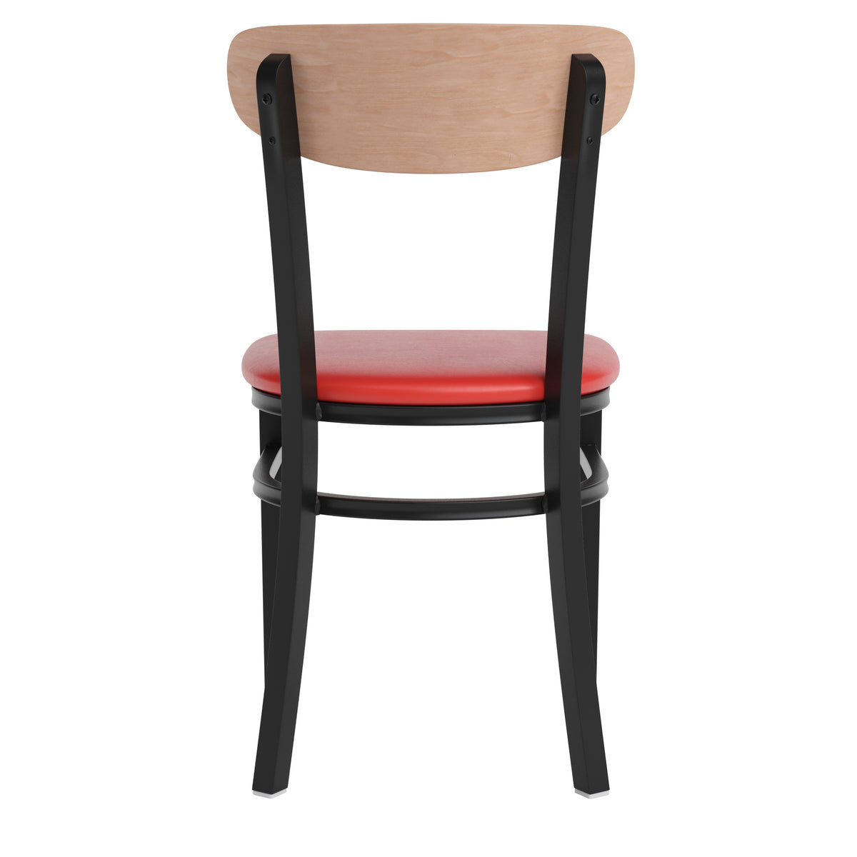 Wright Commercial Grade Dining Chair with 500 LB. Capacity Steel Frame, Solid Wood Seat, and Boomerang Back