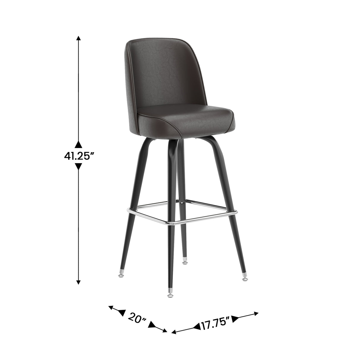 Metal Barstool with Swivel Bucket Seat