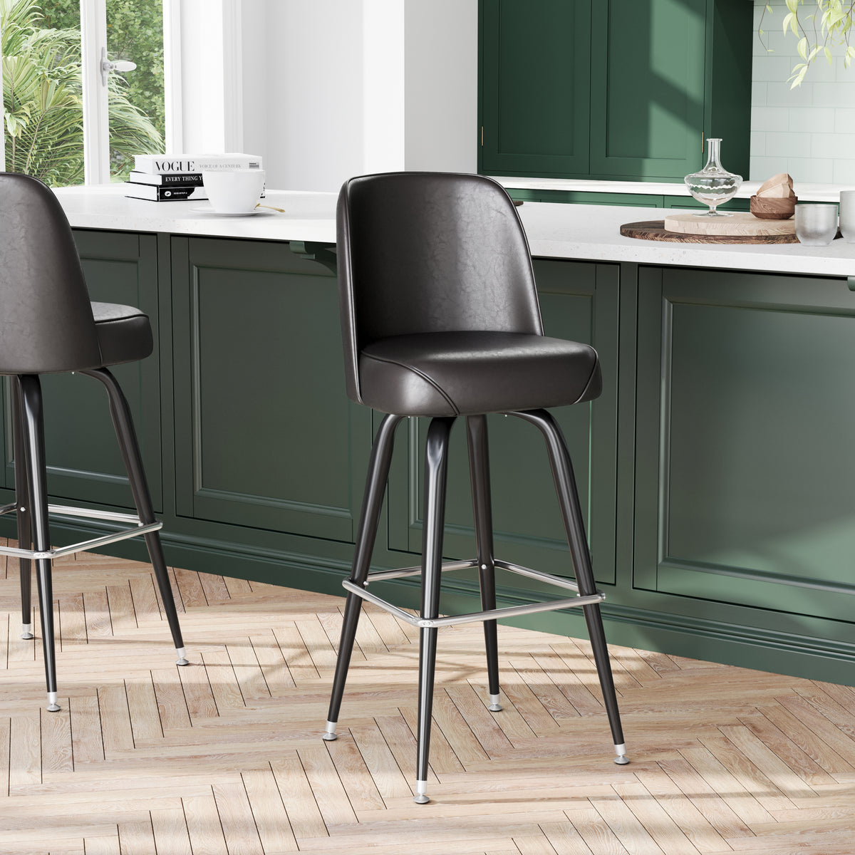 Metal Barstool with Swivel Bucket Seat