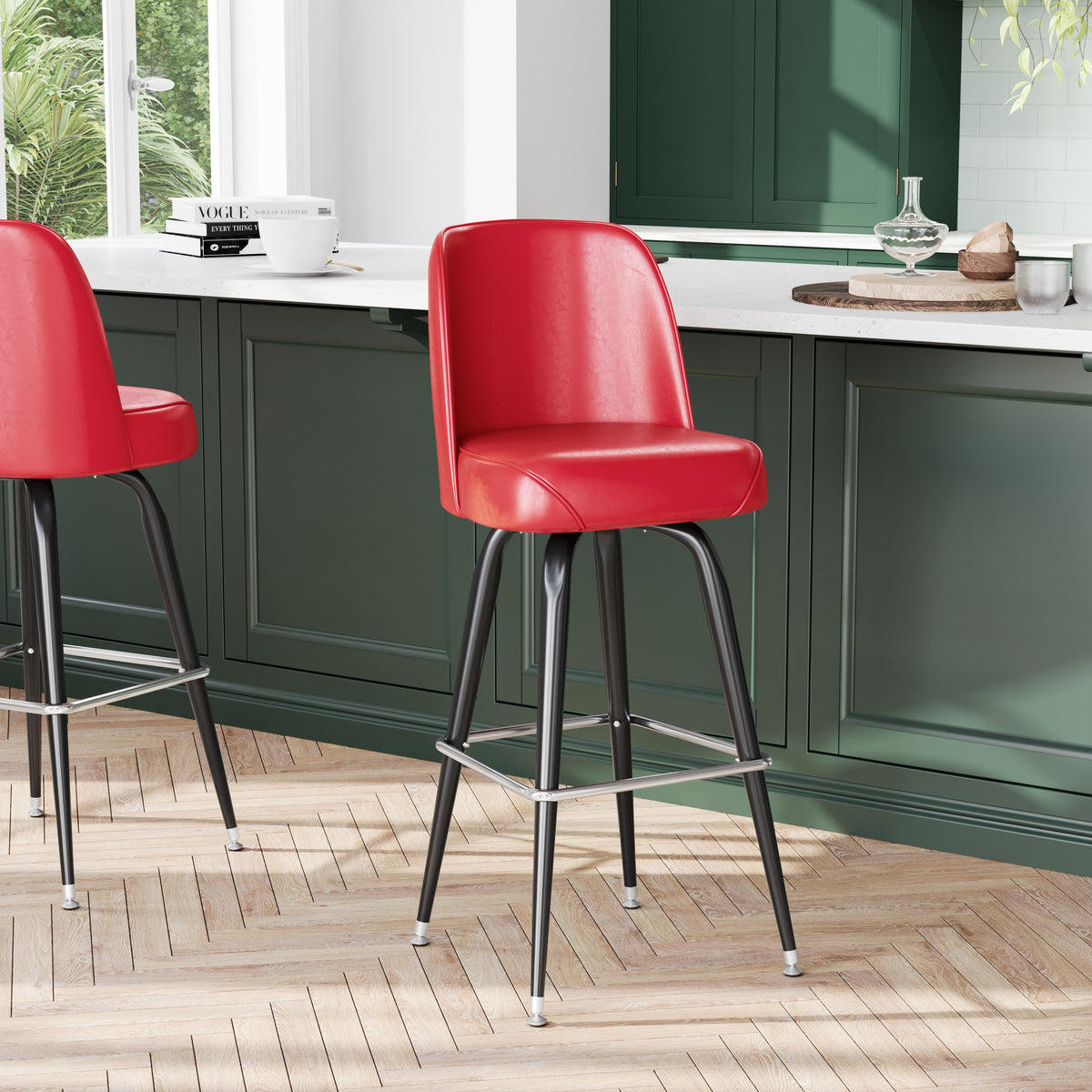 Metal Barstool with Swivel Bucket Seat