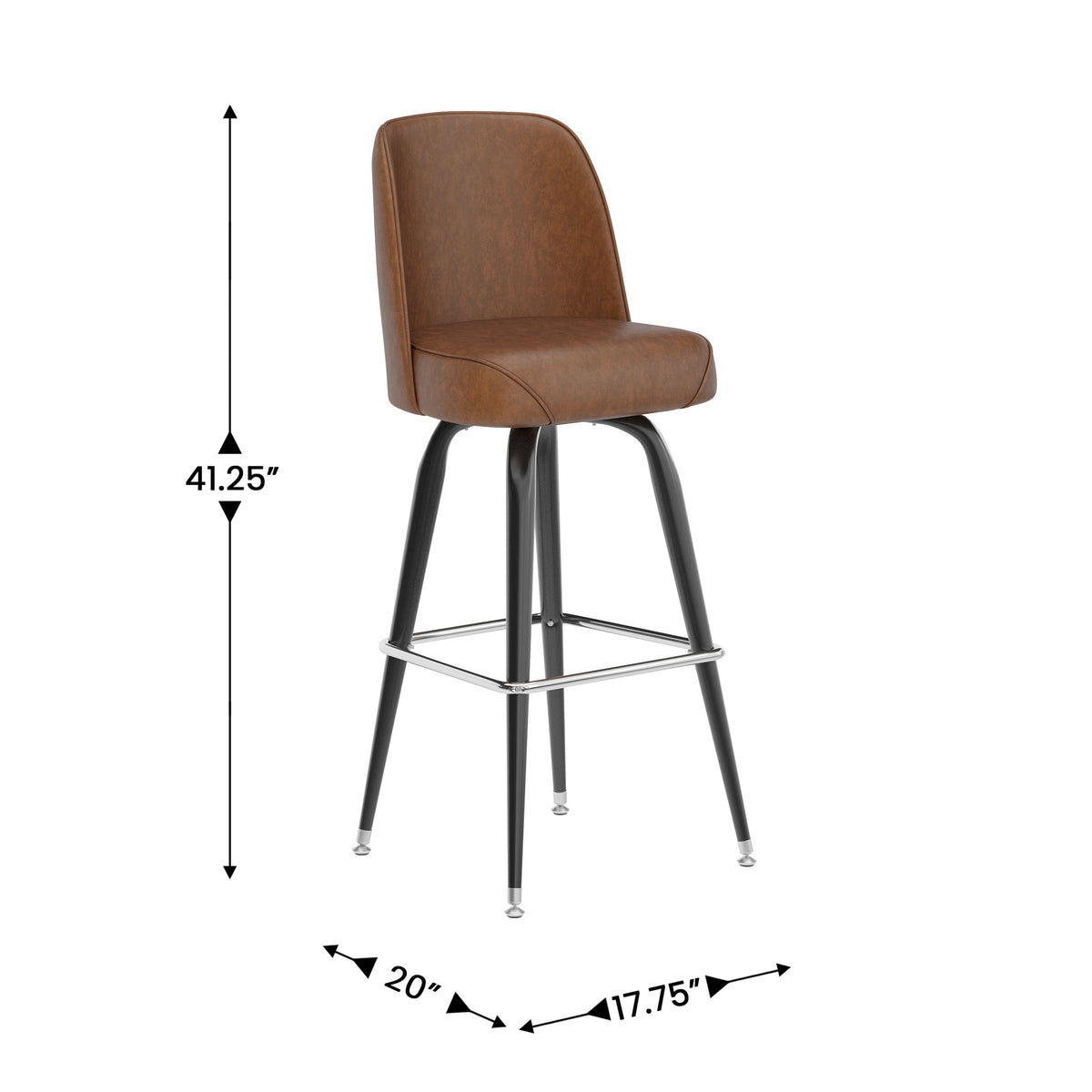 Metal Barstool with Swivel Bucket Seat