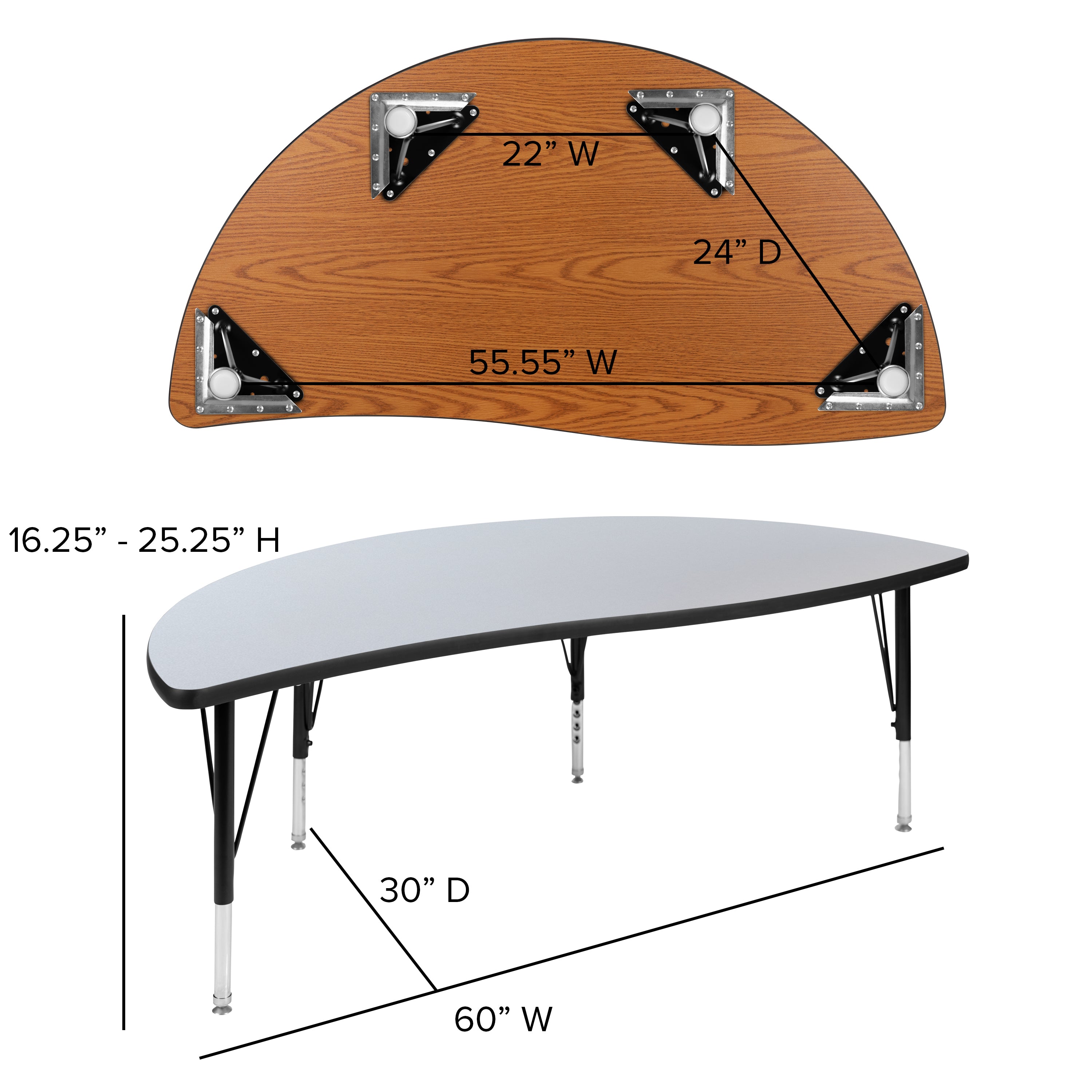 60" Circle Wave Flexible Laminate Activity Table Set with 12" Student Stack Chairs-Collaborative Activity Table Set-Flash Furniture-Wall2Wall Furnishings