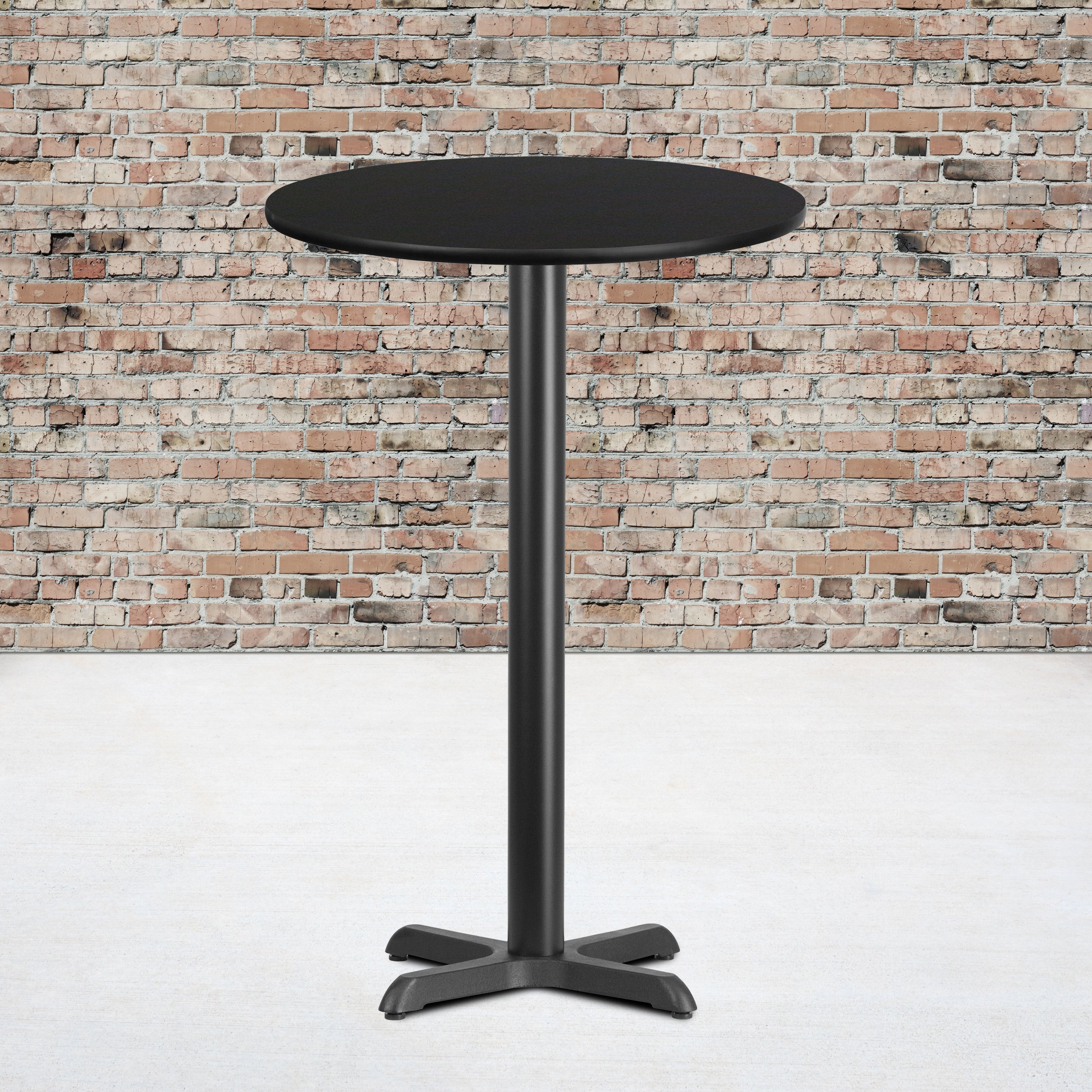 24'' Round Laminate Table Top with 22'' x 22'' Bar Height Table Base-Restaurant Dining Table and Bases - Bar Height-Flash Furniture-Wall2Wall Furnishings