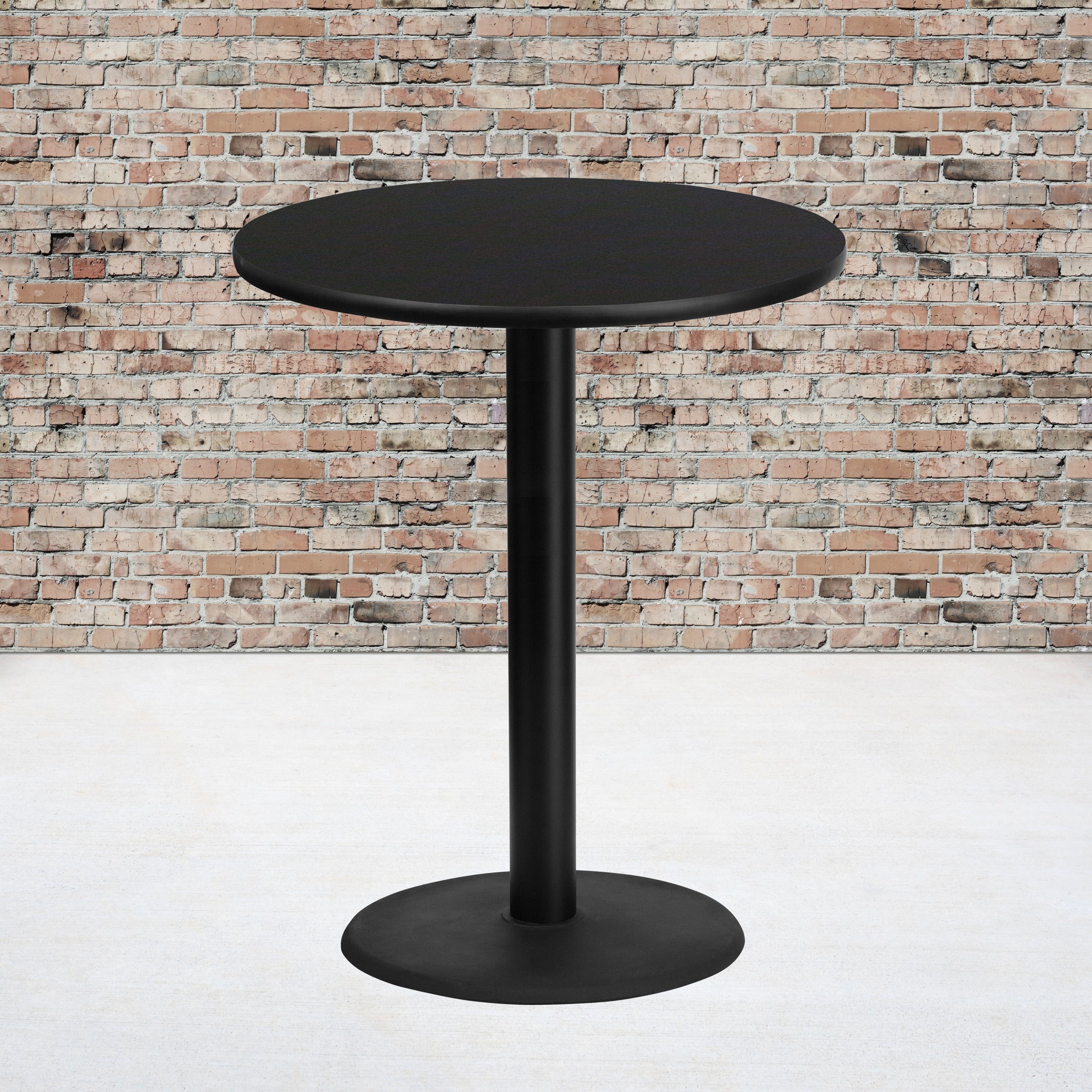 36'' Round Laminate Table Top with 24'' Round Bar Height Table Base-Restaurant Dining Table and Bases - Bar Height-Flash Furniture-Wall2Wall Furnishings