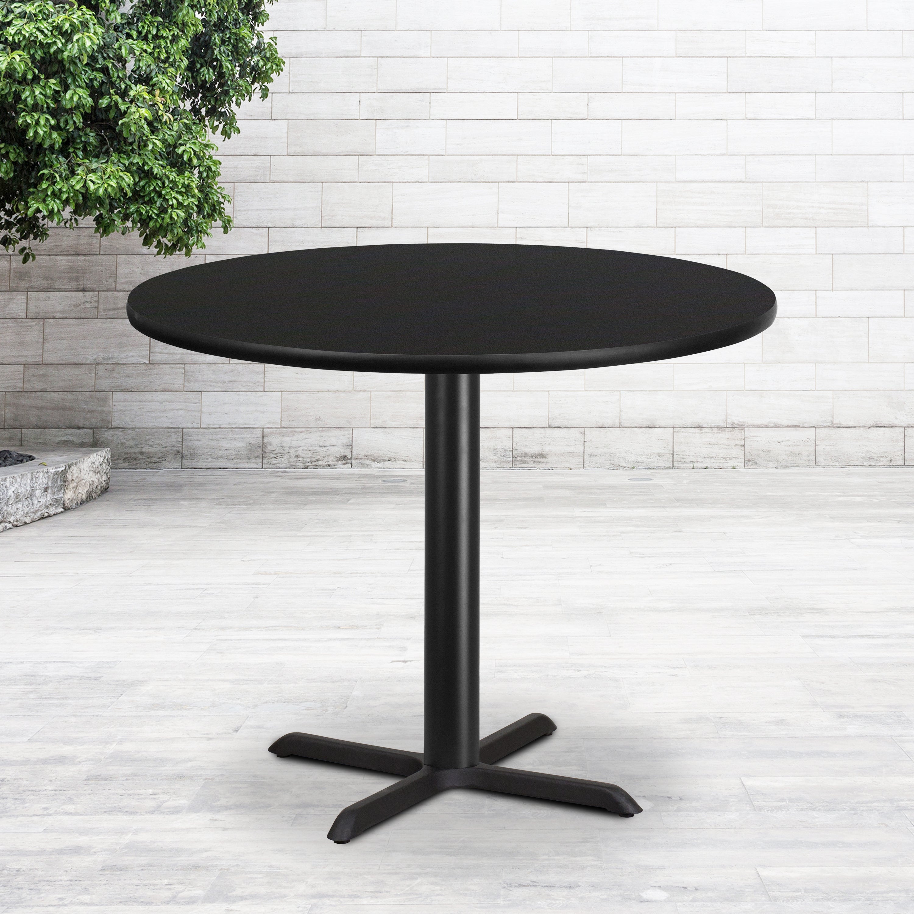 42'' Round Laminate Table Top with 33'' x 33'' Table Height Base-Restaurant Dining Table and Bases-Flash Furniture-Wall2Wall Furnishings