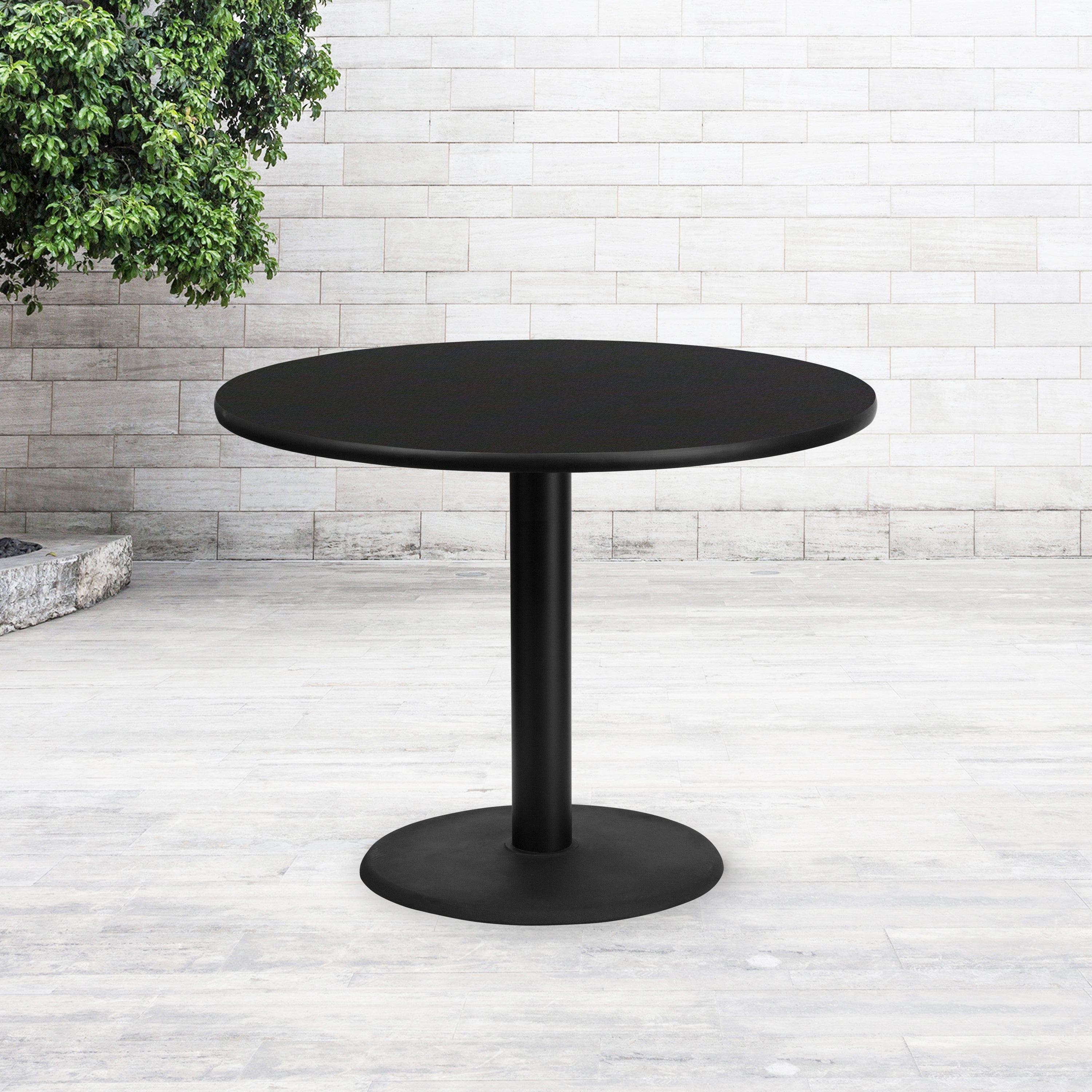 42'' Round Laminate Table Top with 24'' Round Table Height Base-Restaurant Dining Table and Bases-Flash Furniture-Wall2Wall Furnishings
