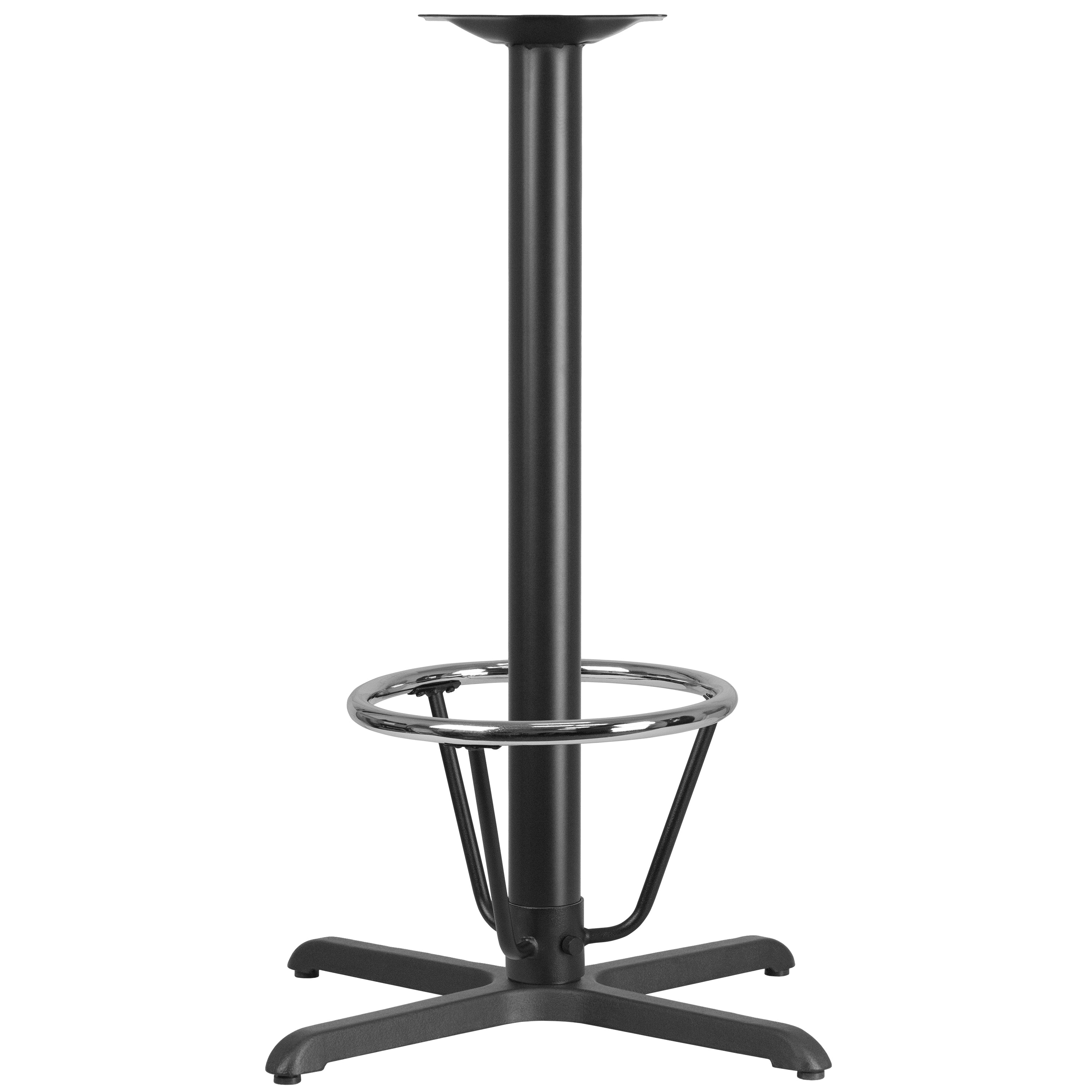30'' x 30'' Restaurant Table X-Base with 3'' Dia. Bar Height Column and Foot Ring-Restaurant Bar Table Bases-Flash Furniture-Wall2Wall Furnishings