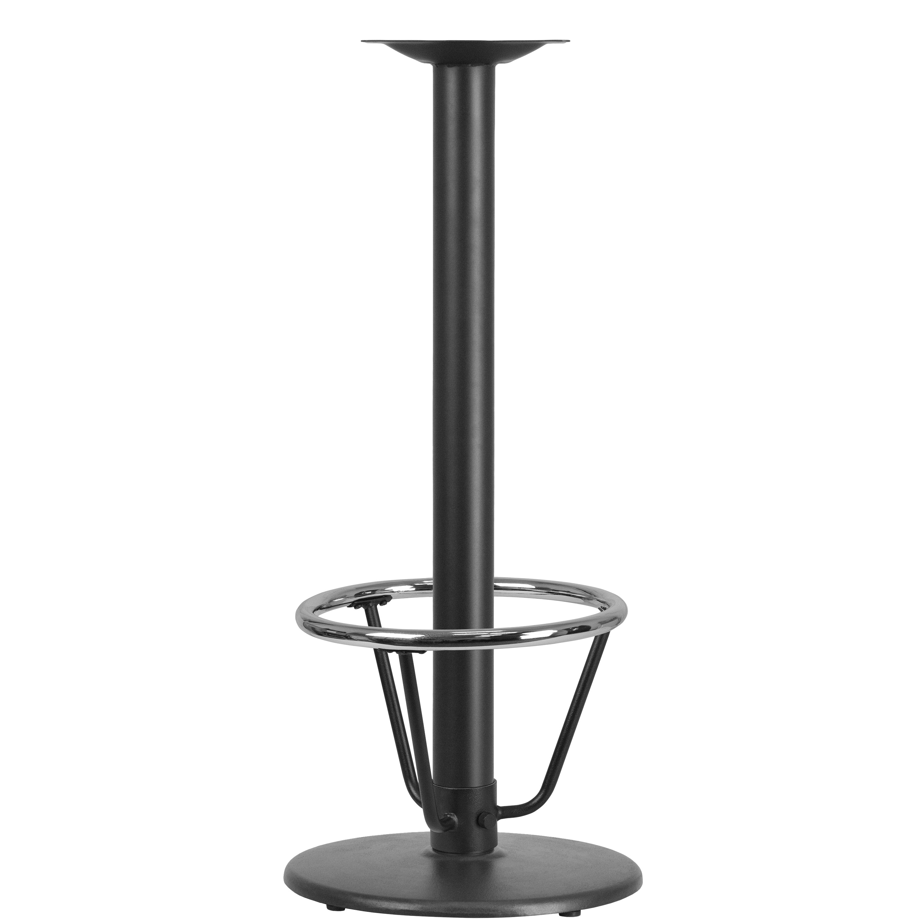 18'' Round Restaurant Table Base with 3'' Dia. Bar Height Column and Foot Ring-Restaurant Bar Table Bases-Flash Furniture-Wall2Wall Furnishings