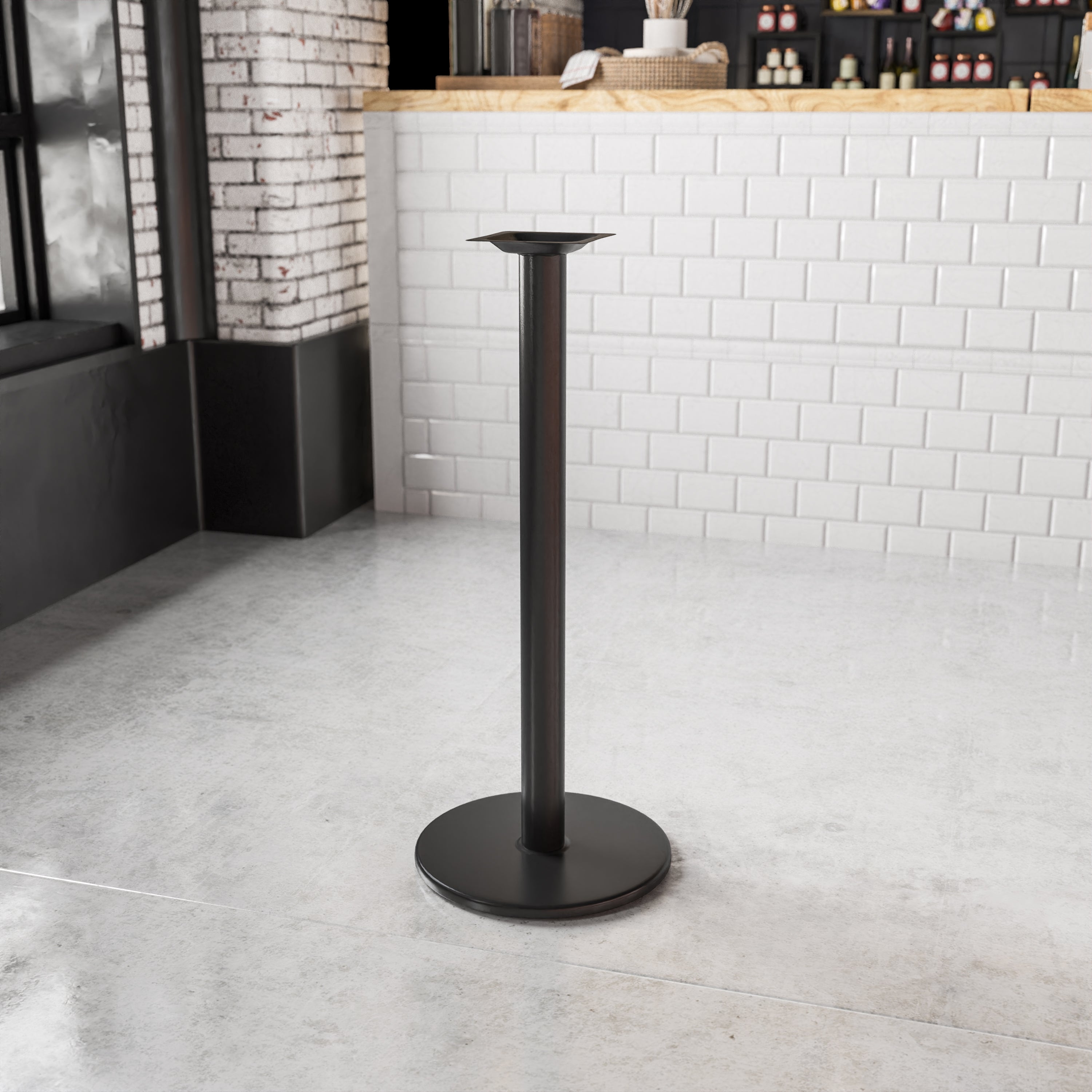 18'' Round Restaurant Table Base with 3'' Dia. Bar Height Column-Restaurant Bar Table Bases-Flash Furniture-Wall2Wall Furnishings