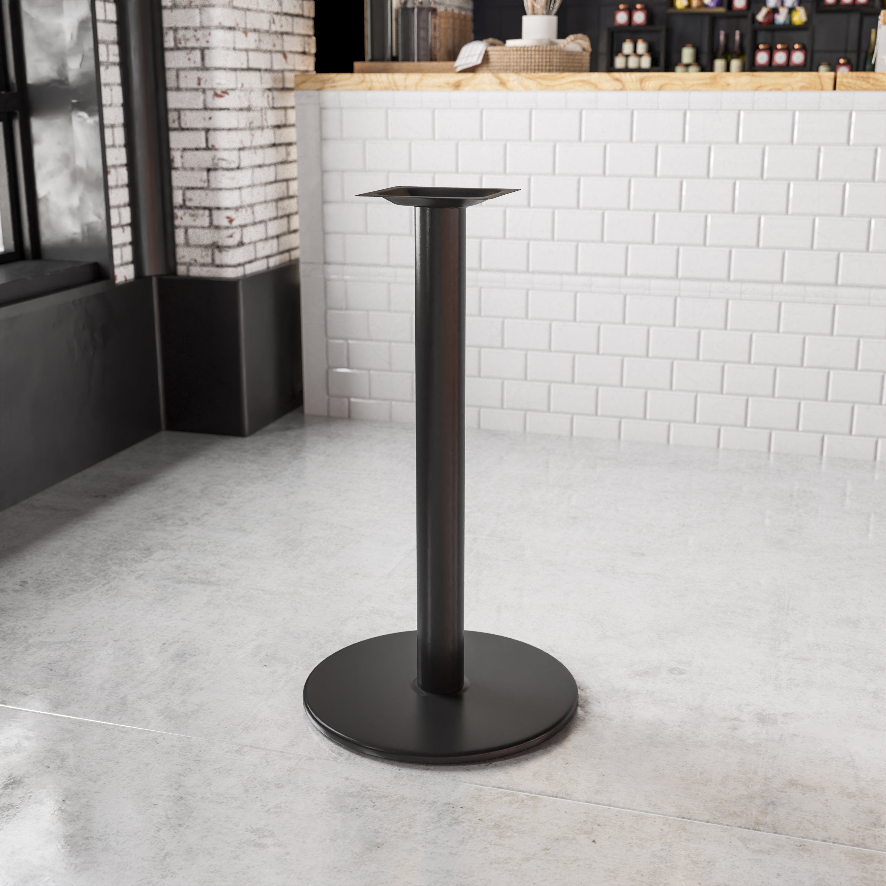 24'' Round Restaurant Table Base with 4'' Dia. Bar Height Column-Restaurant Bar Table Bases-Flash Furniture-Wall2Wall Furnishings