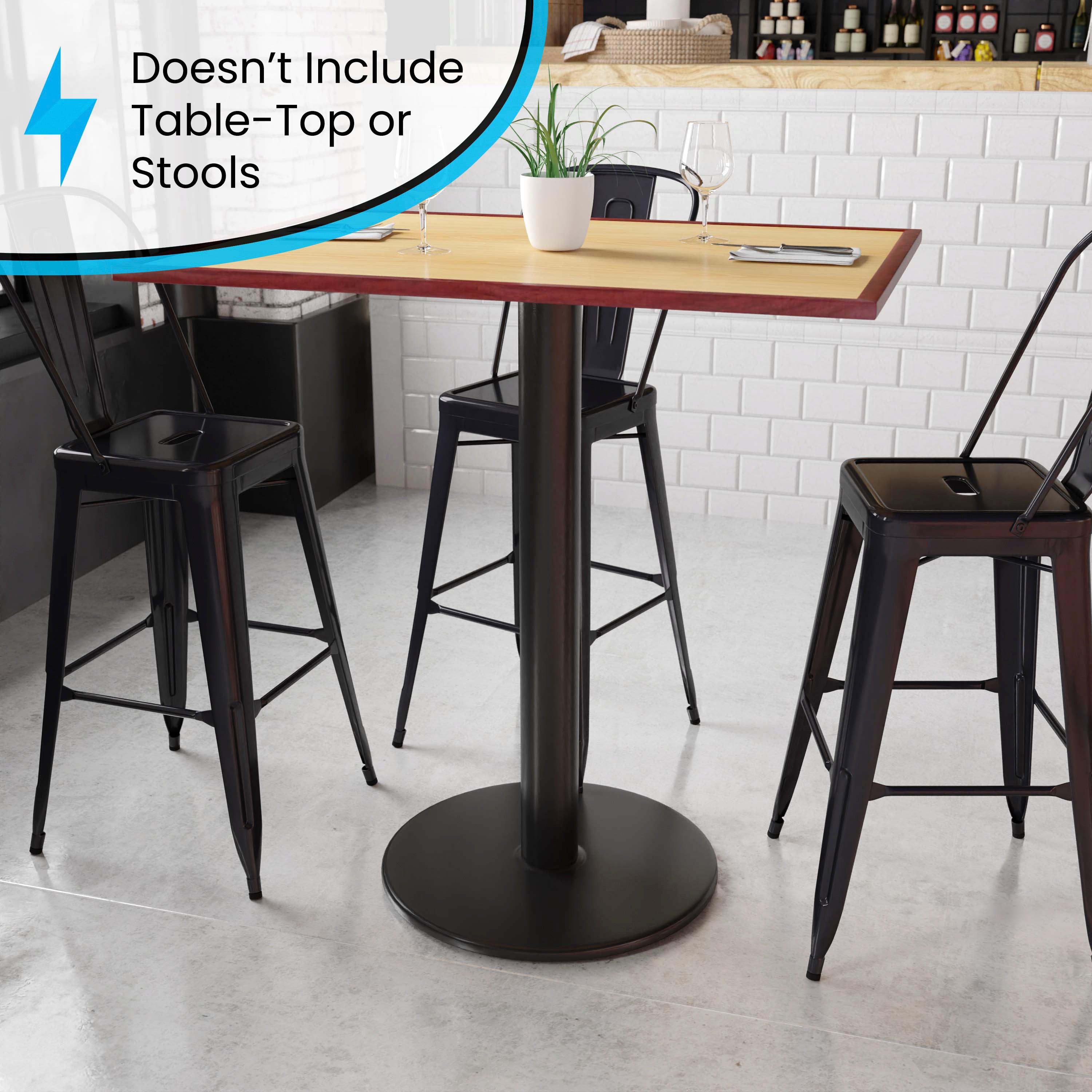 24'' Round Restaurant Table Base with 4'' Dia. Bar Height Column-Restaurant Bar Table Bases-Flash Furniture-Wall2Wall Furnishings