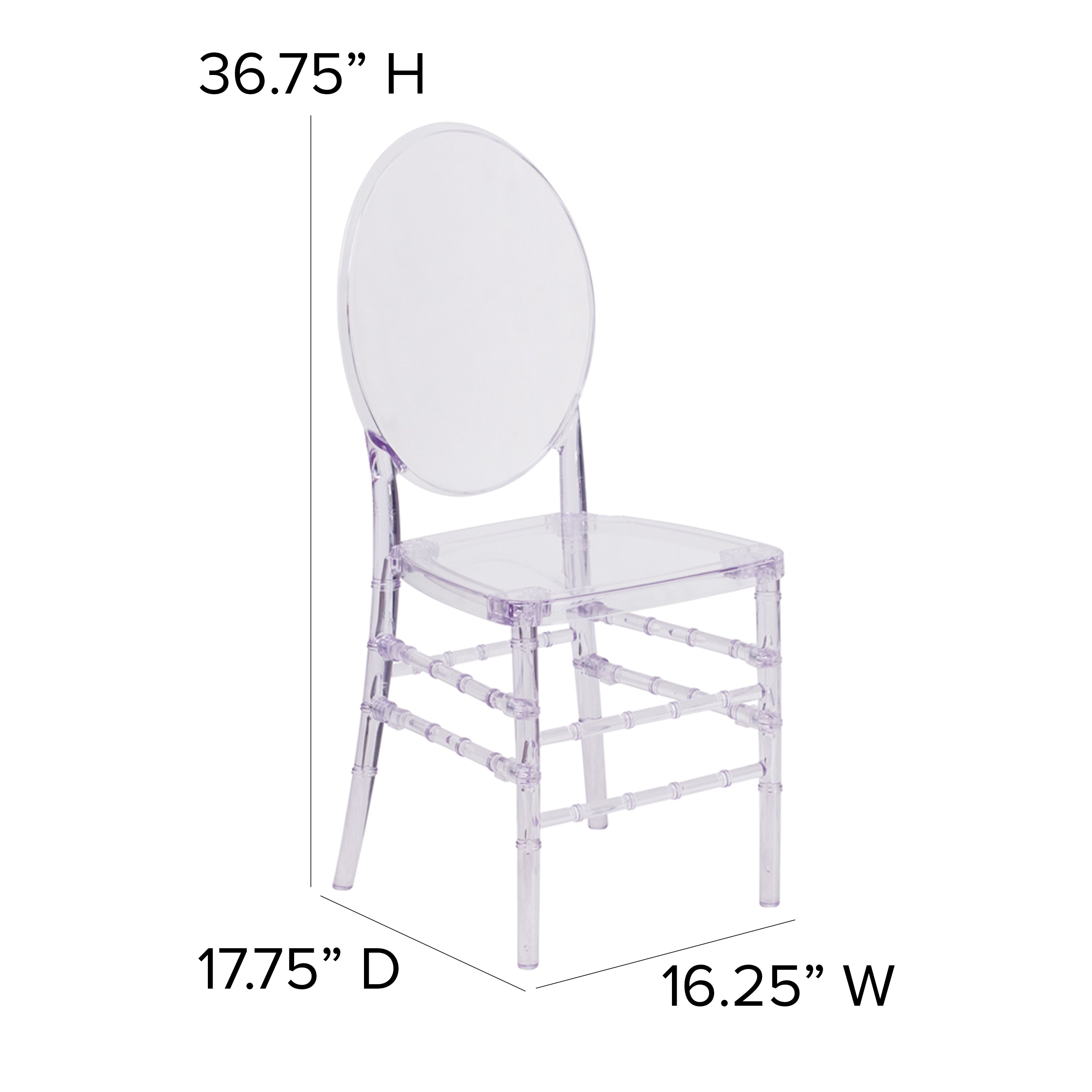 Flash Elegance Stacking Florence Chair with Elongated Oval Back-Accent Chair-Flash Furniture-Wall2Wall Furnishings