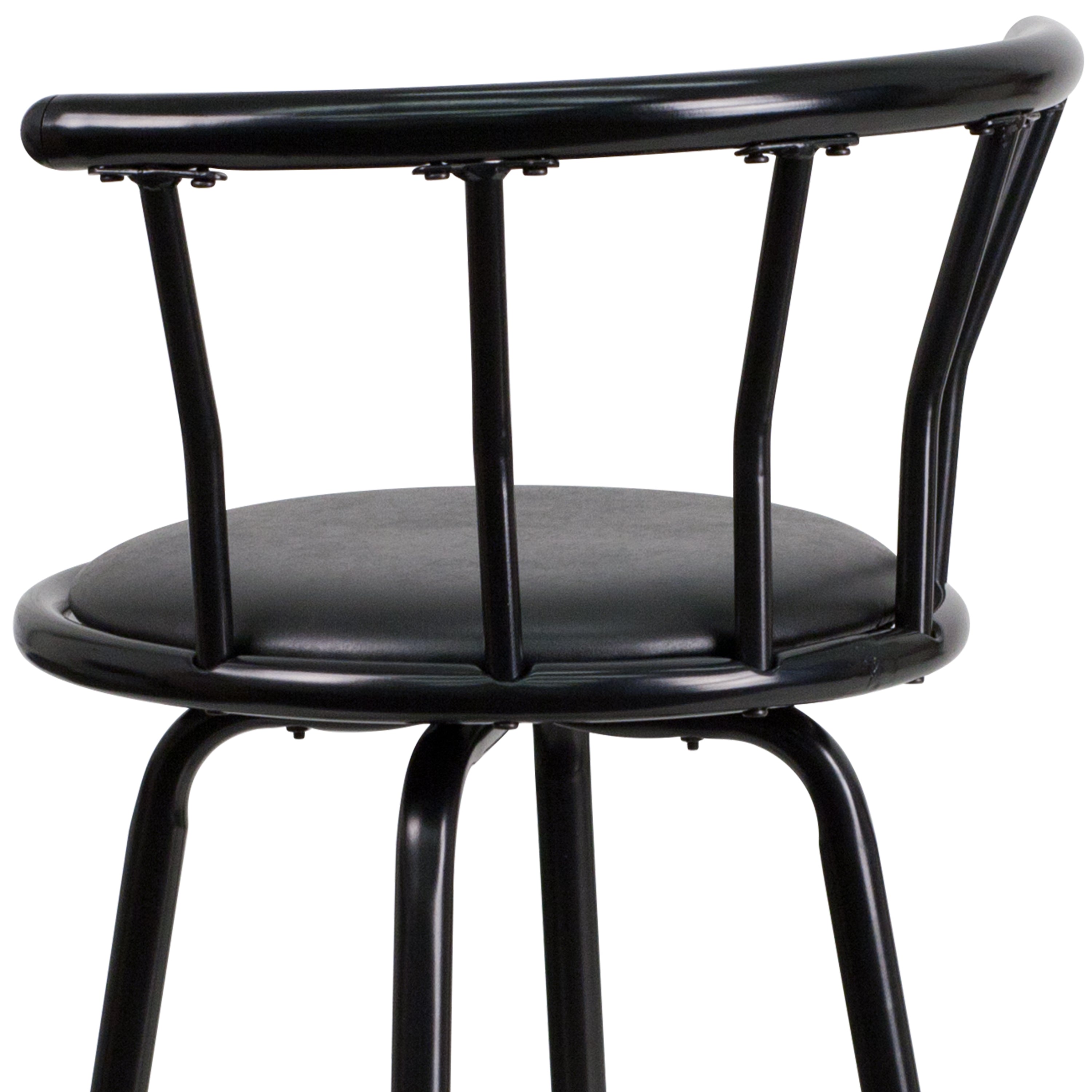 Crown Back Metal Barstool with Vinyl Swivel Seat