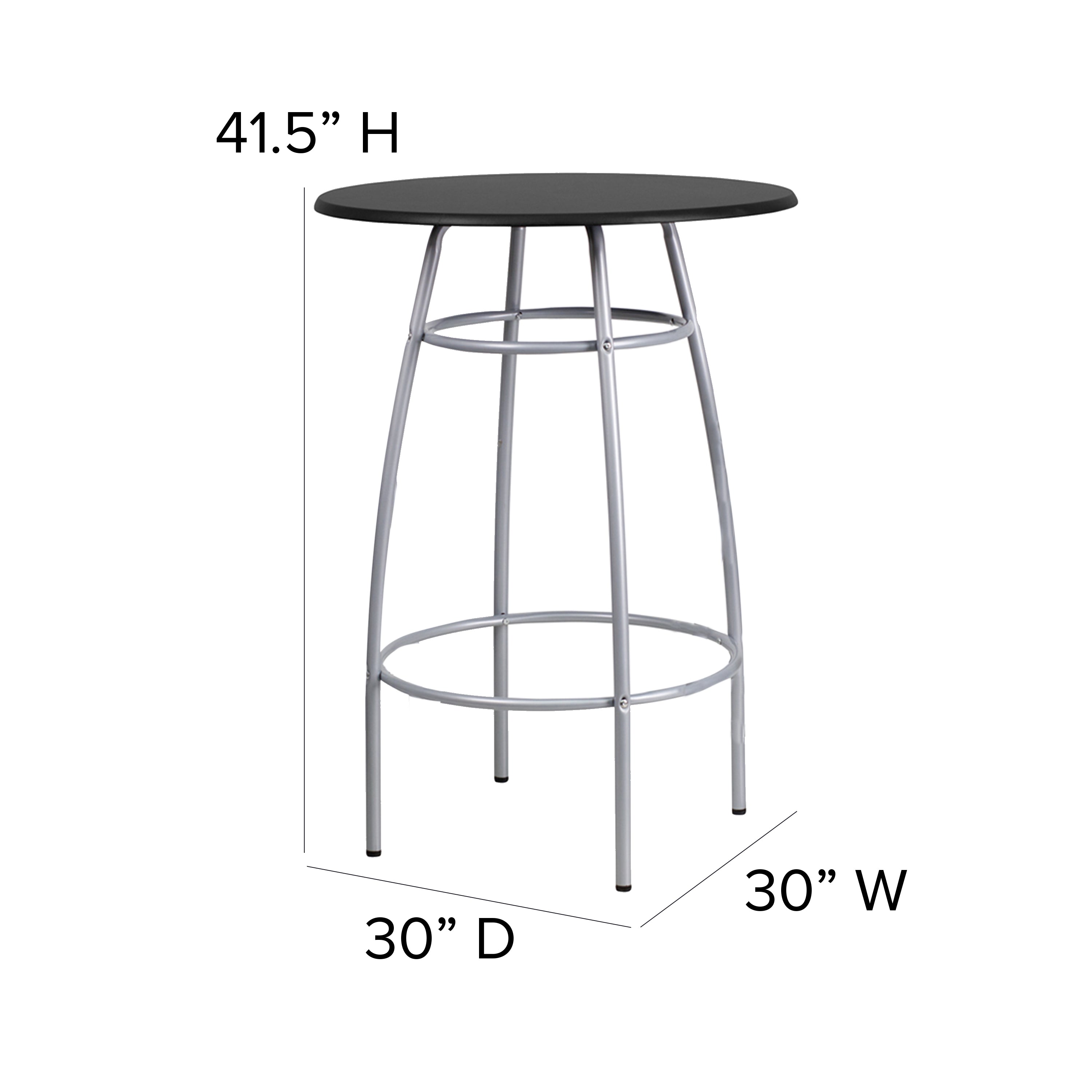 Bar Height Table Set with Padded Stools-Dining Room Set-Flash Furniture-Wall2Wall Furnishings