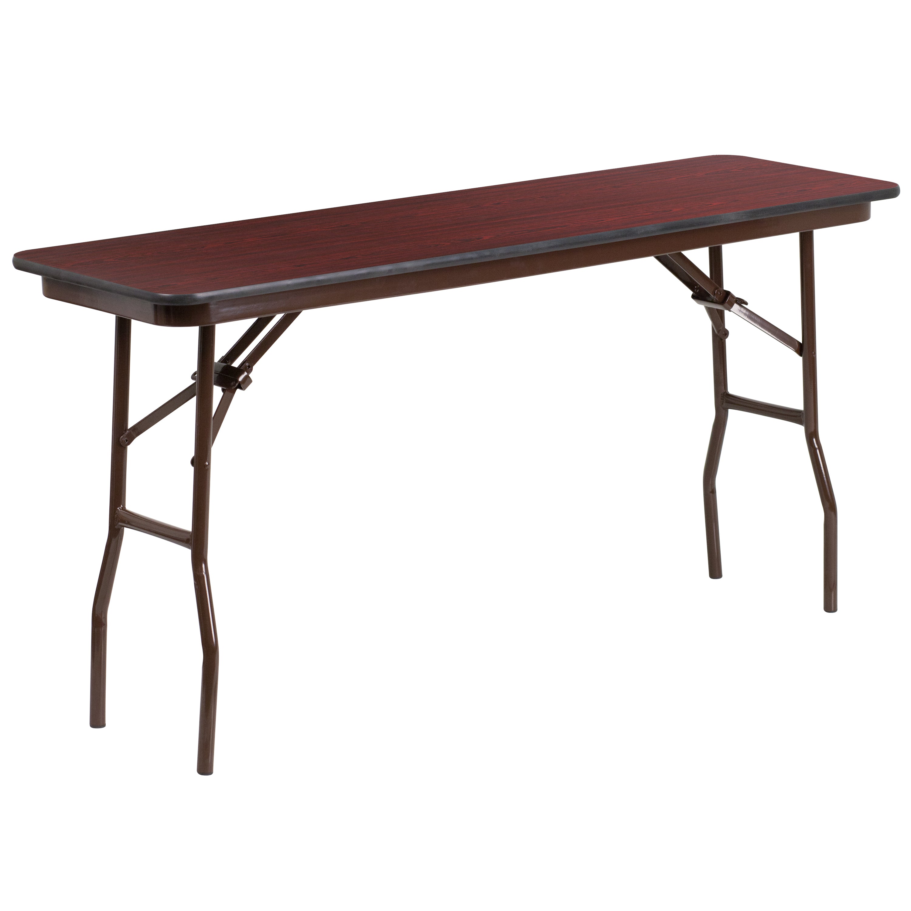 5-Foot High Pressure Mahogany Laminate Folding Training Table-Rectangular High Pressure Folding Table-Flash Furniture-Wall2Wall Furnishings