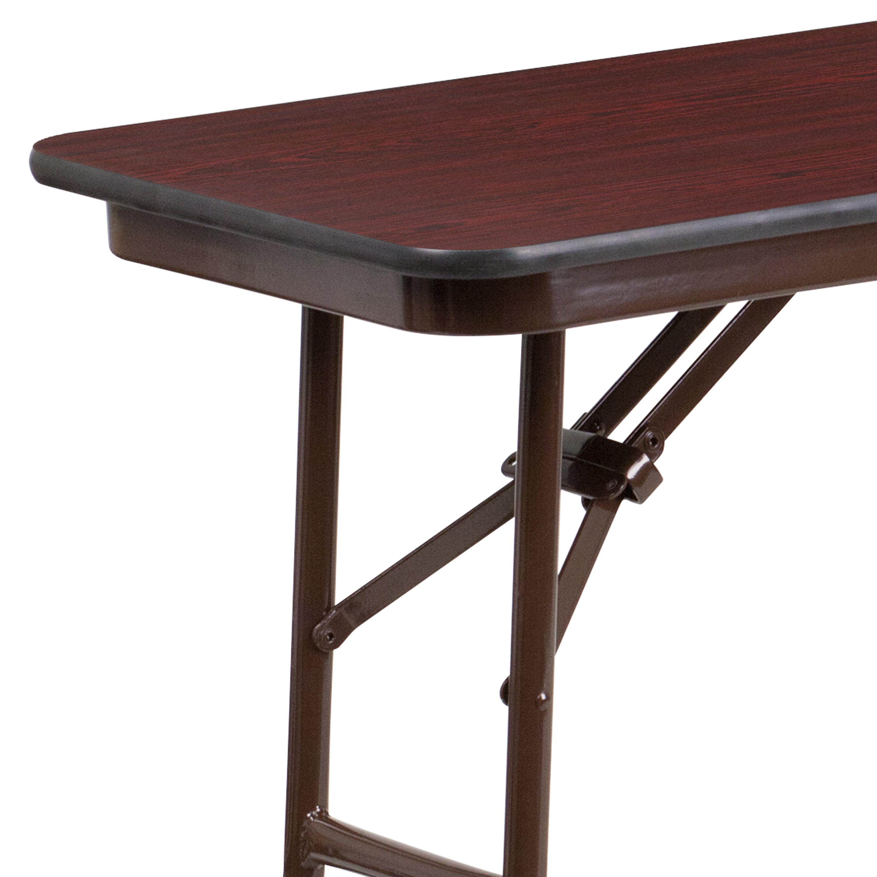 5-Foot Mahogany Melamine Laminate Folding Training Table-Rectangular Melamine Folding Table-Flash Furniture-Wall2Wall Furnishings
