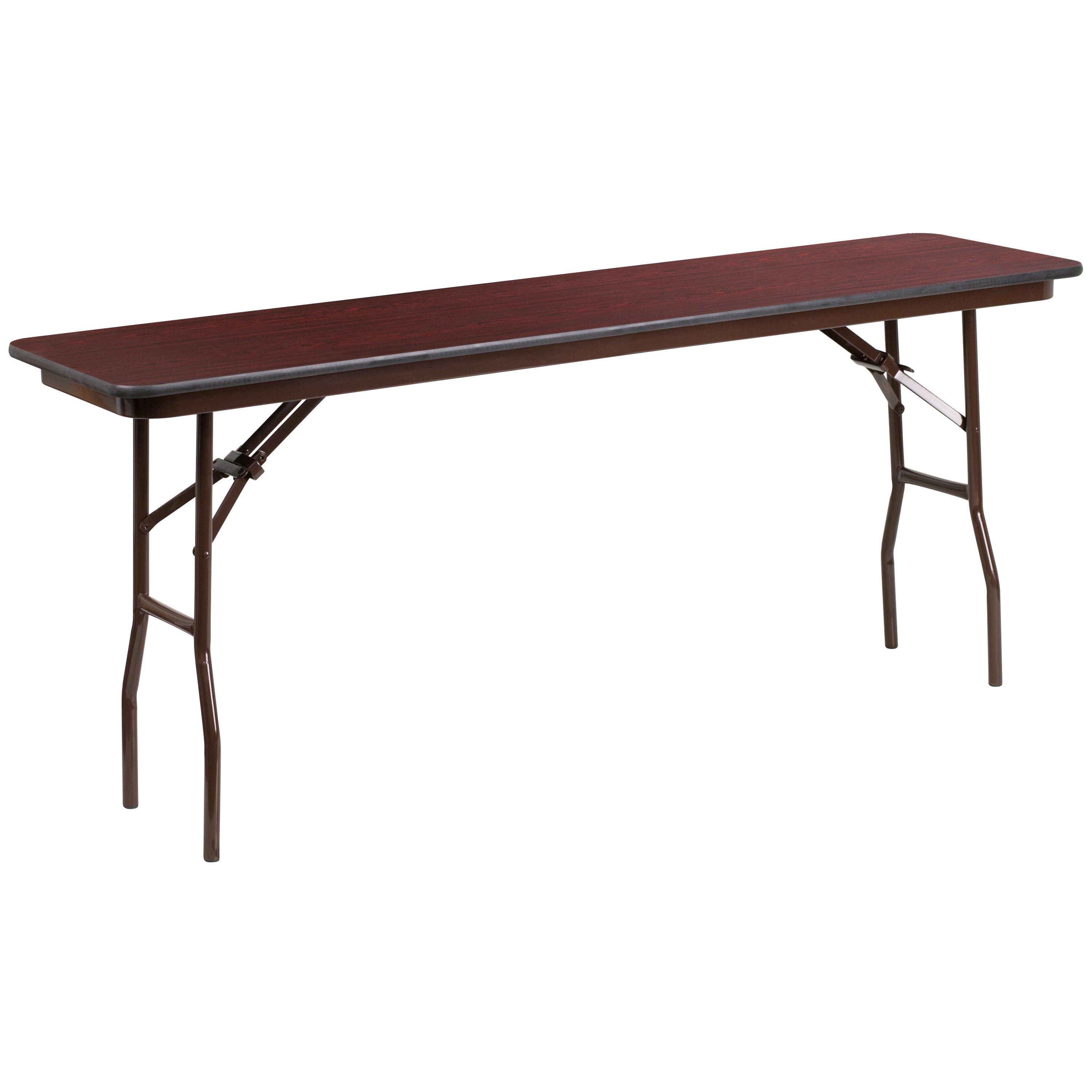 6-Foot High Pressure Mahogany Laminate Folding Training Table-Rectangular High Pressure Folding Table-Flash Furniture-Wall2Wall Furnishings