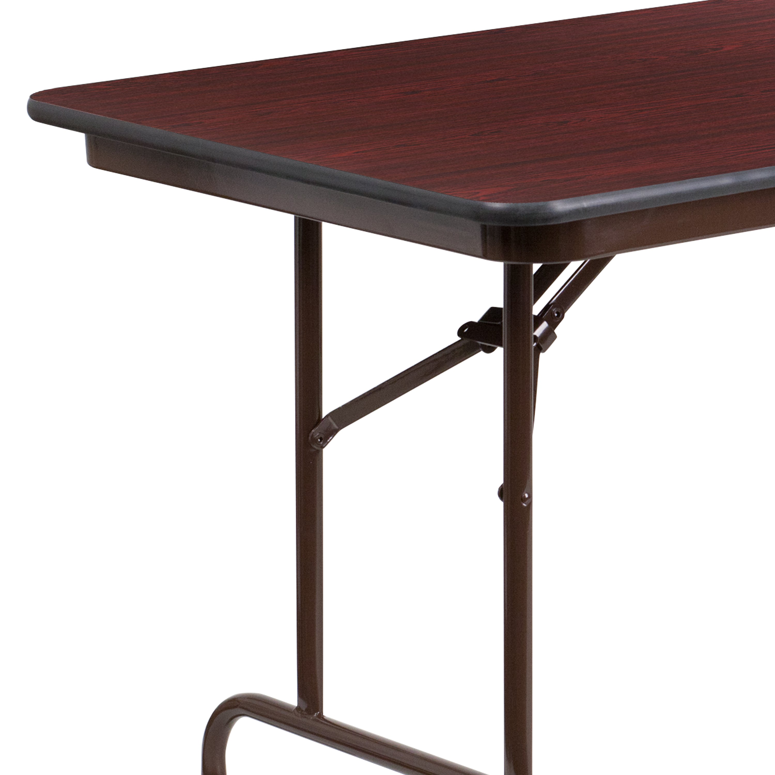 6-Foot Mahogany Melamine Laminate Folding Banquet Table-Rectangular Melamine Folding Table-Flash Furniture-Wall2Wall Furnishings